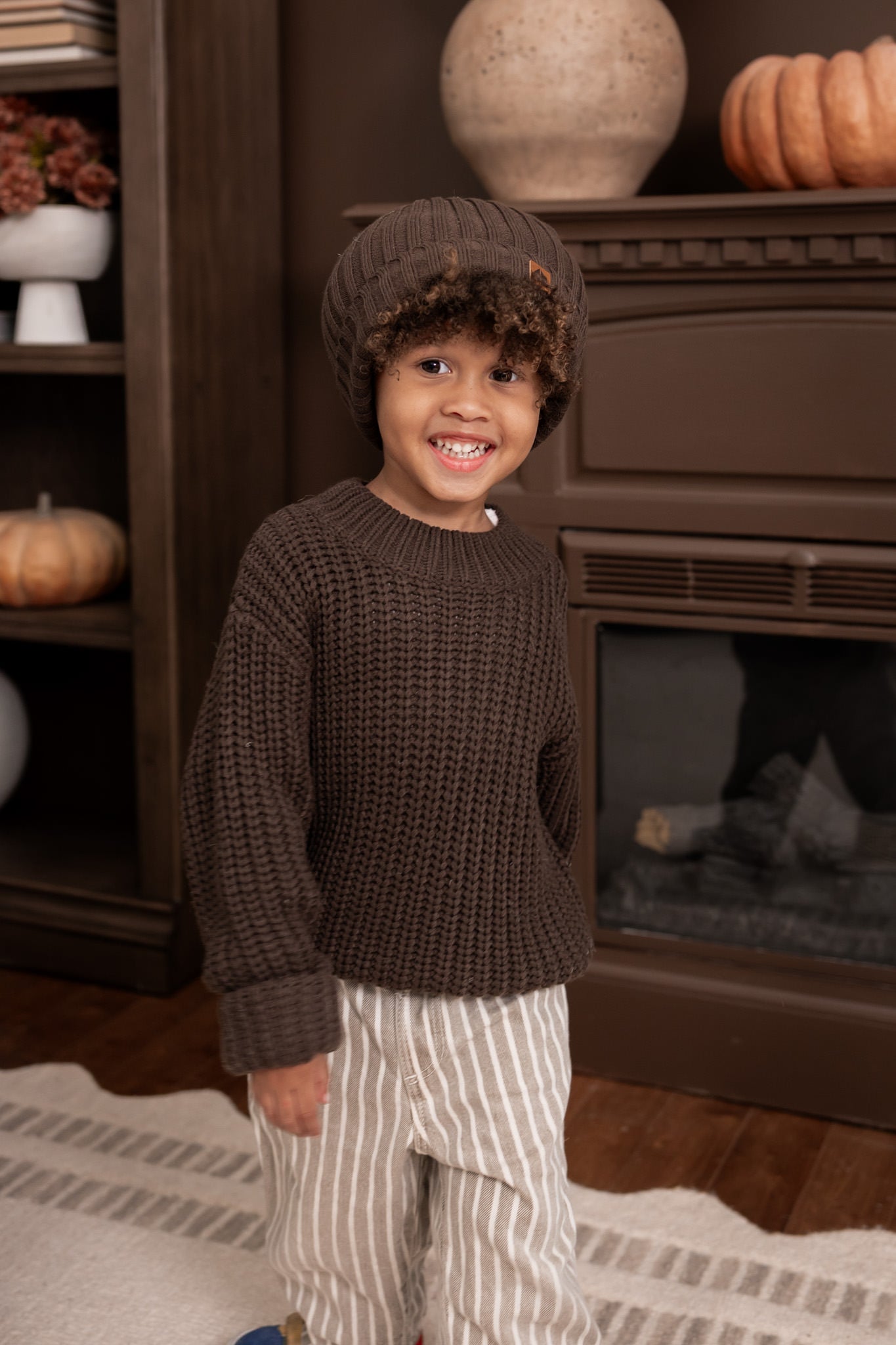 Chunky Knit Sweater in Espresso