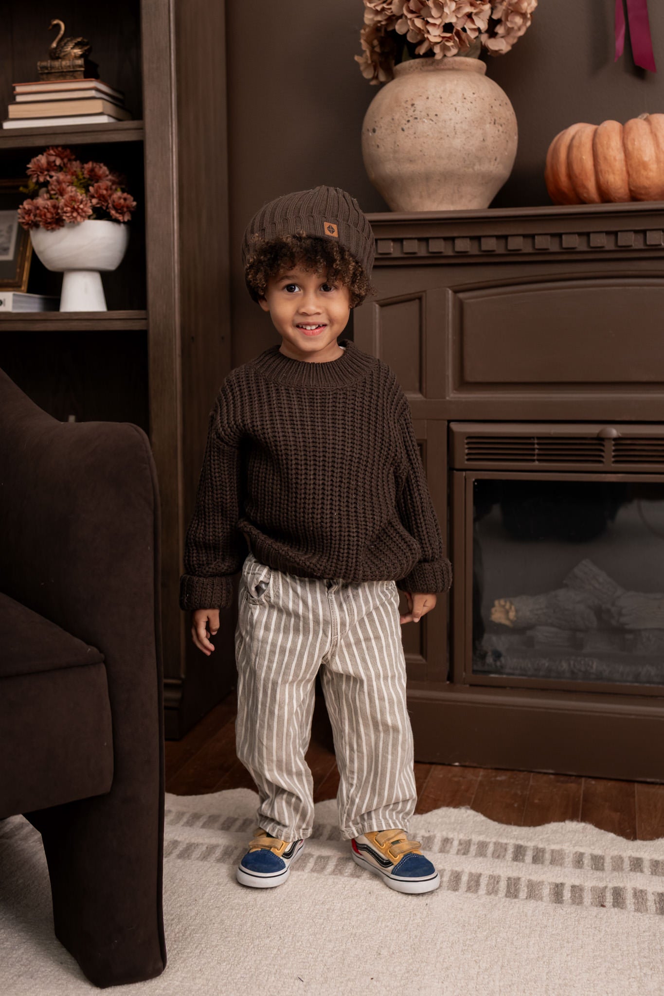 Chunky Knit Sweater in Espresso