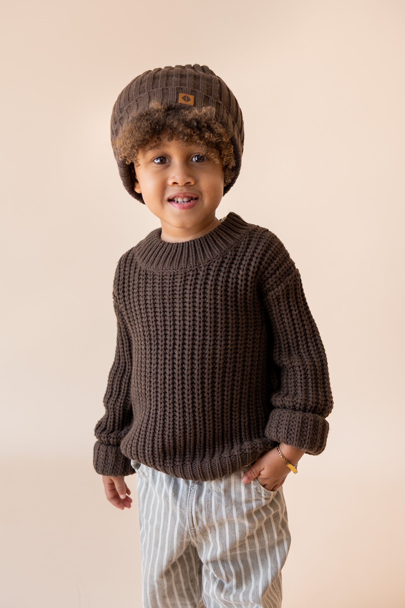 Chunky Knit Sweater in Espresso