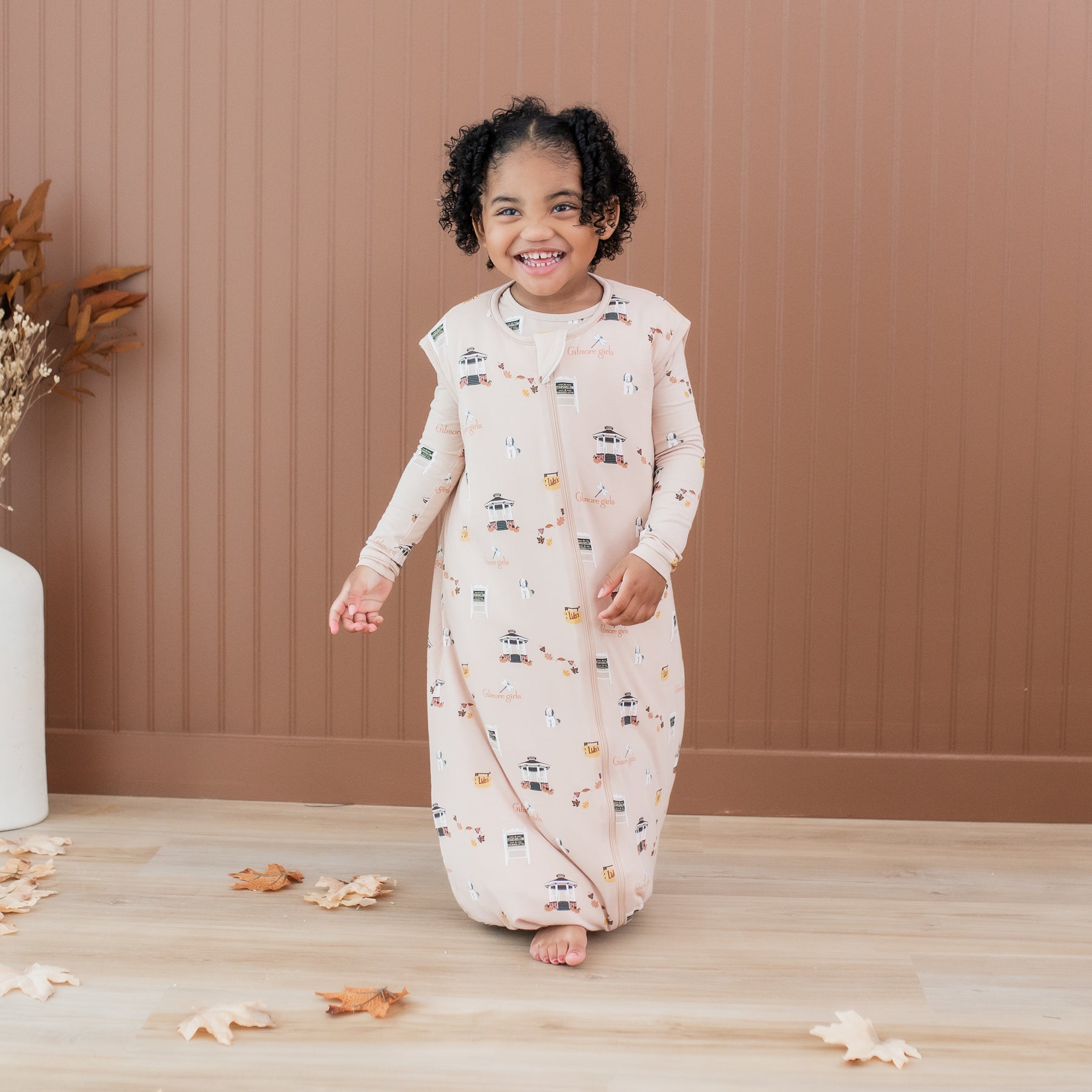 Young girl walking wearing the Sleep Bag Walker in Gilmore Girls 1.0