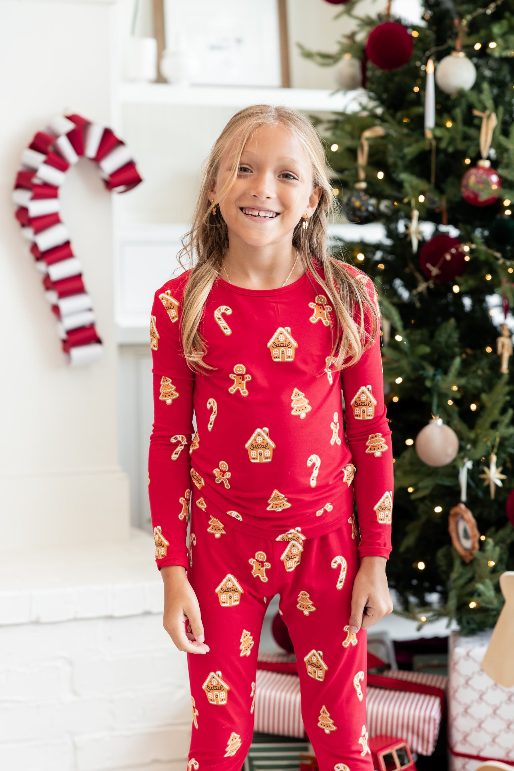 Long Sleeve Pajamas in Gingerbread