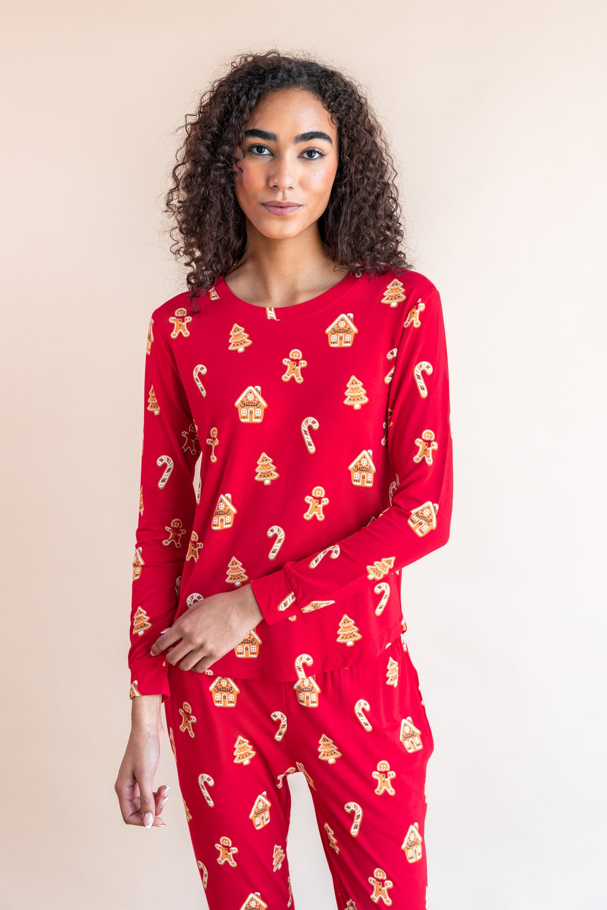 Women's Jogger Pajama Set in Gingerbread