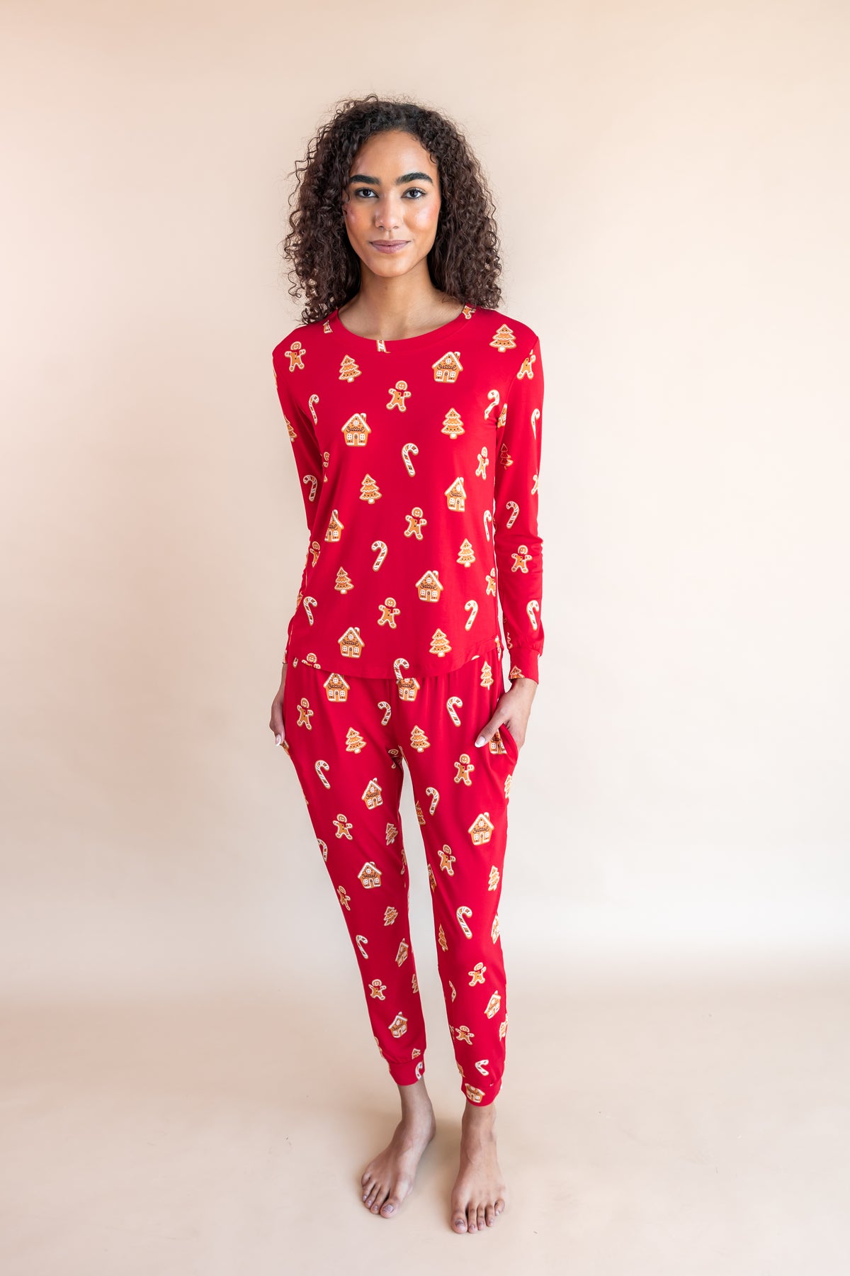 Women's Jogger Pajama Set in Gingerbread