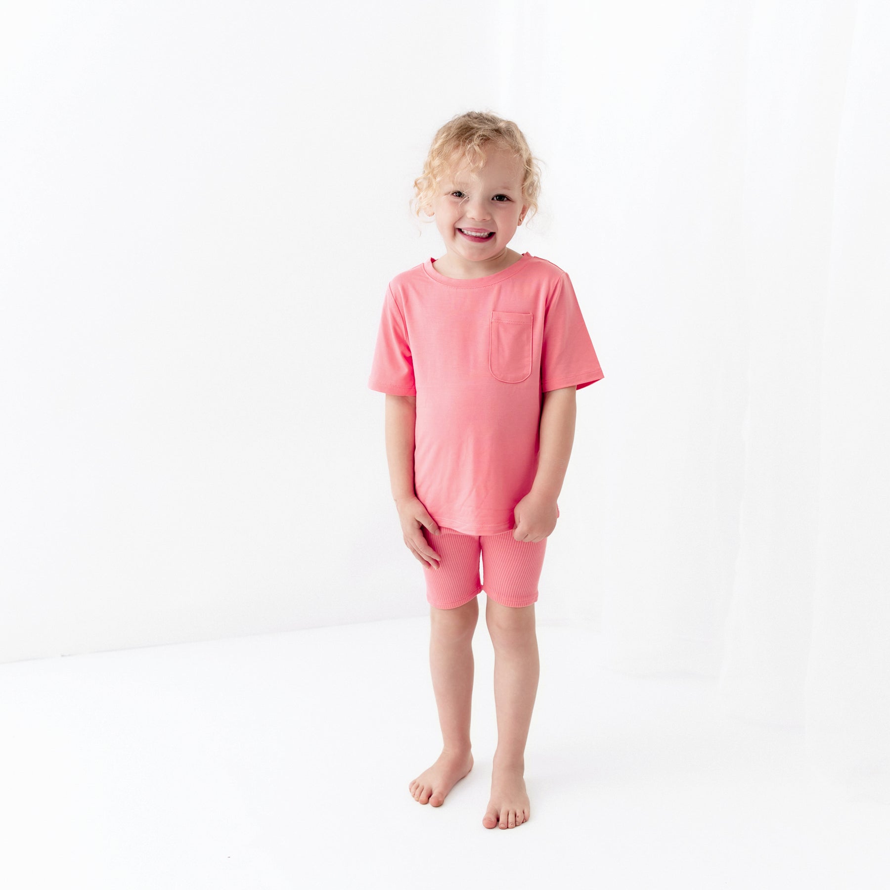 Toddler Crew Neck Tee in Guava