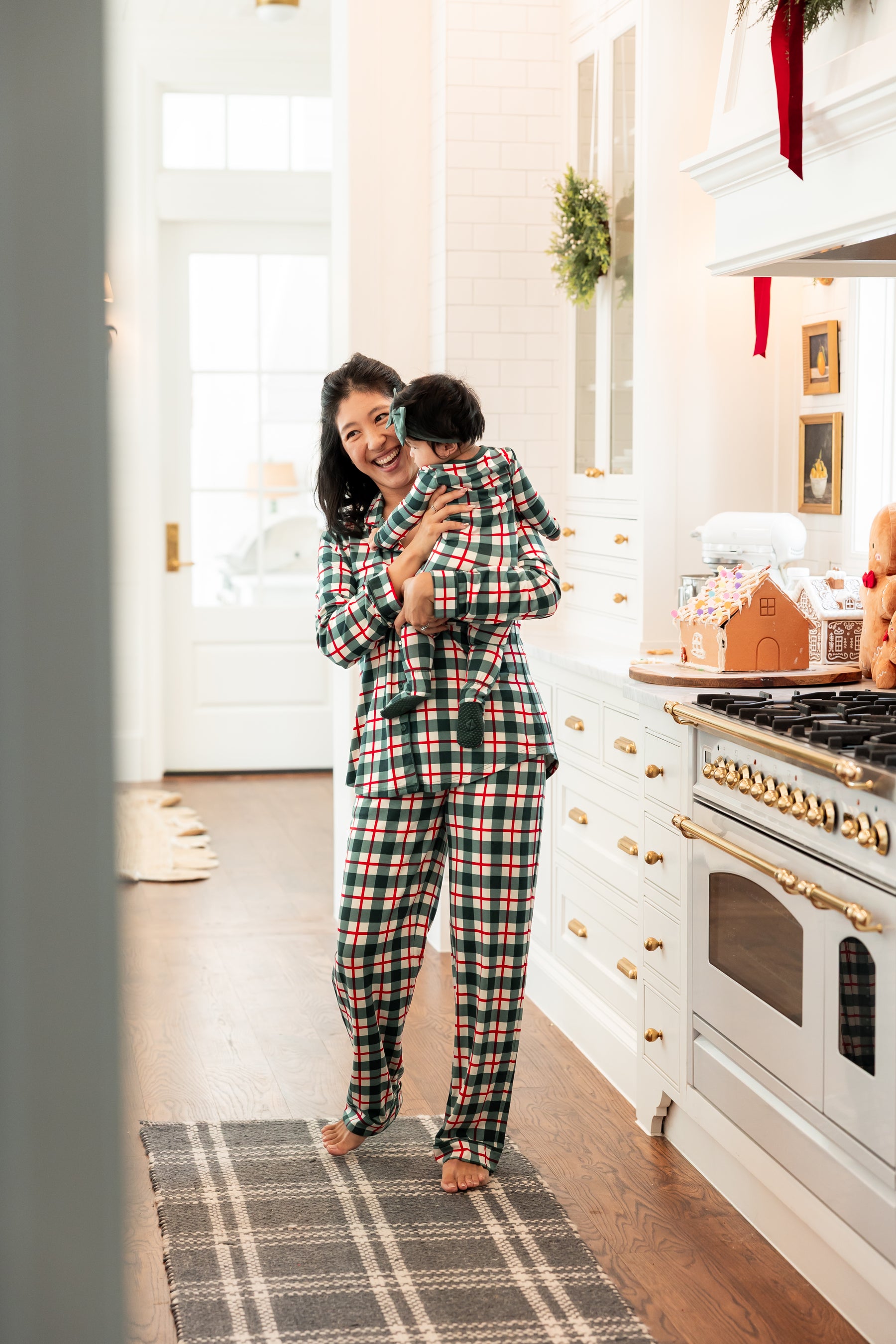 Zippered Footie in Holiday Plaid
