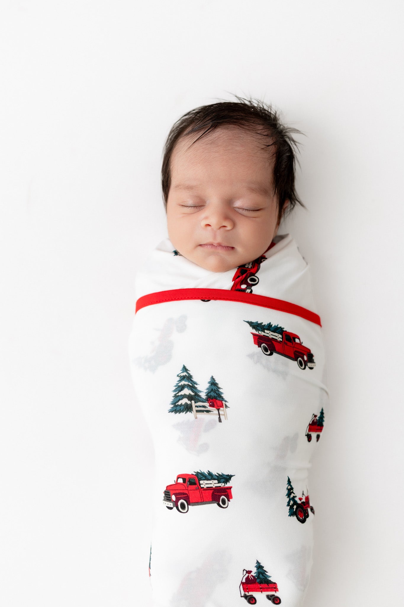 Swaddle Blanket in Holiday Tree Farm