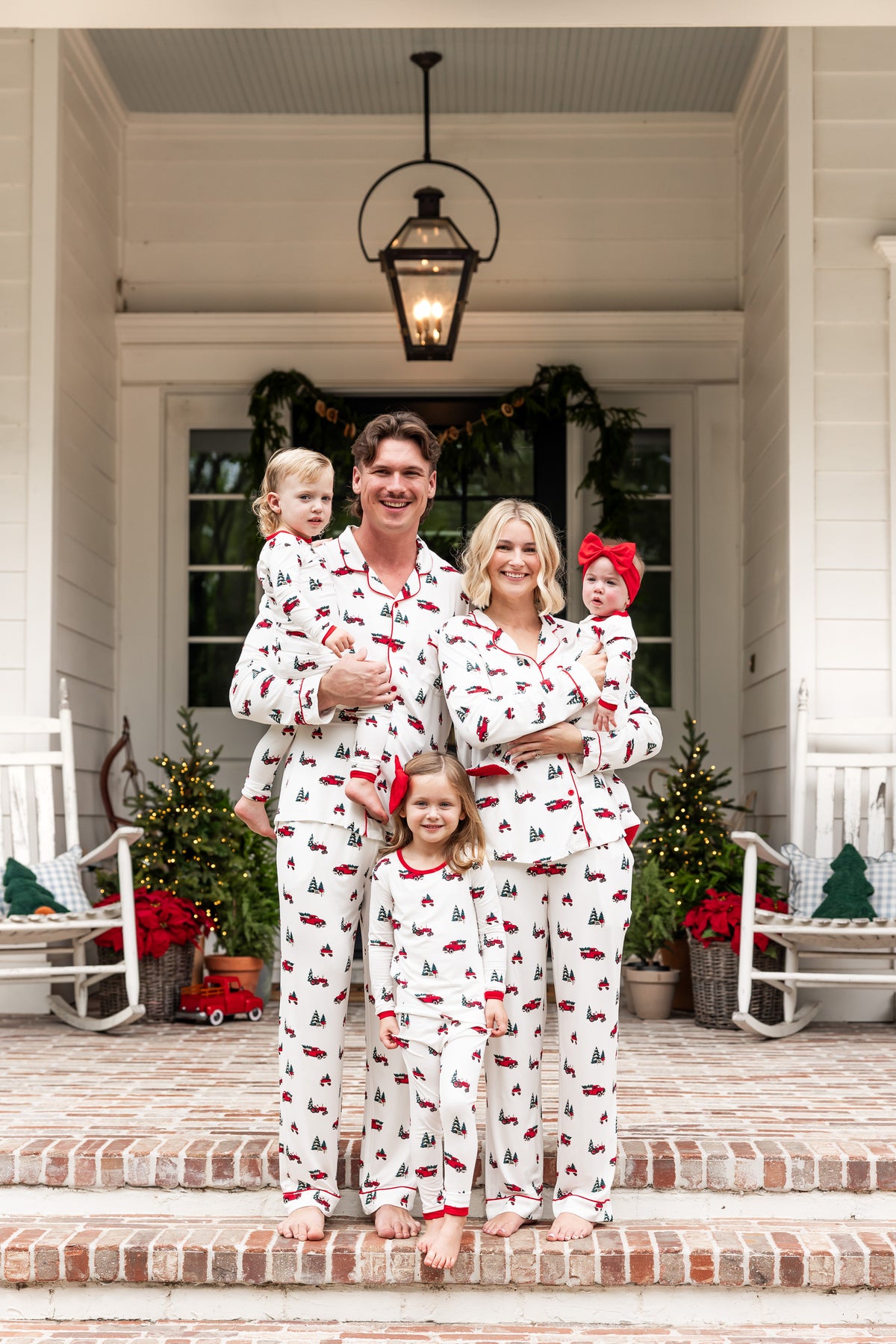 Men's Long Sleeve Pajama Set in Holiday Tree Farm