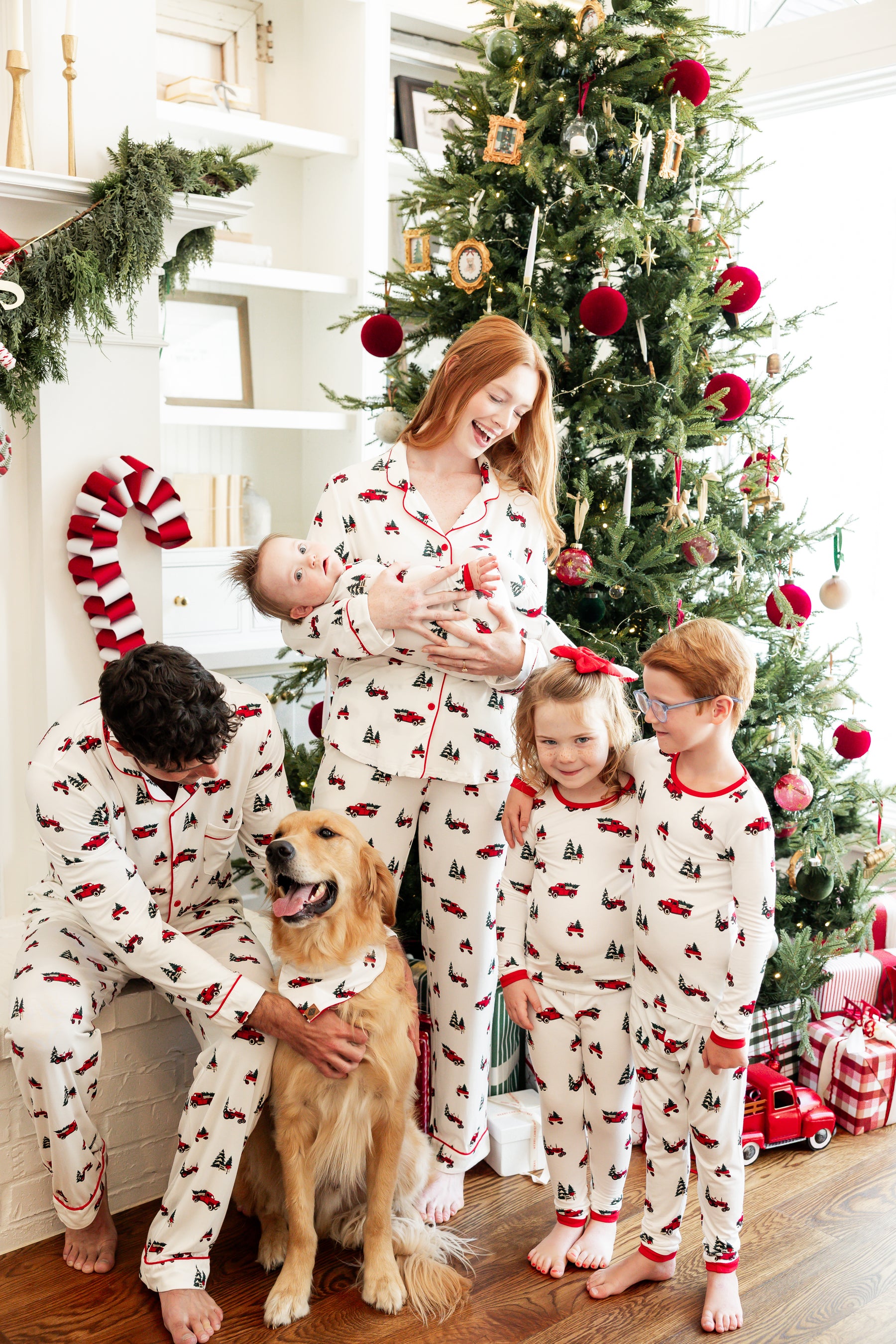 Long Sleeve Pajamas in Holiday Tree Farm