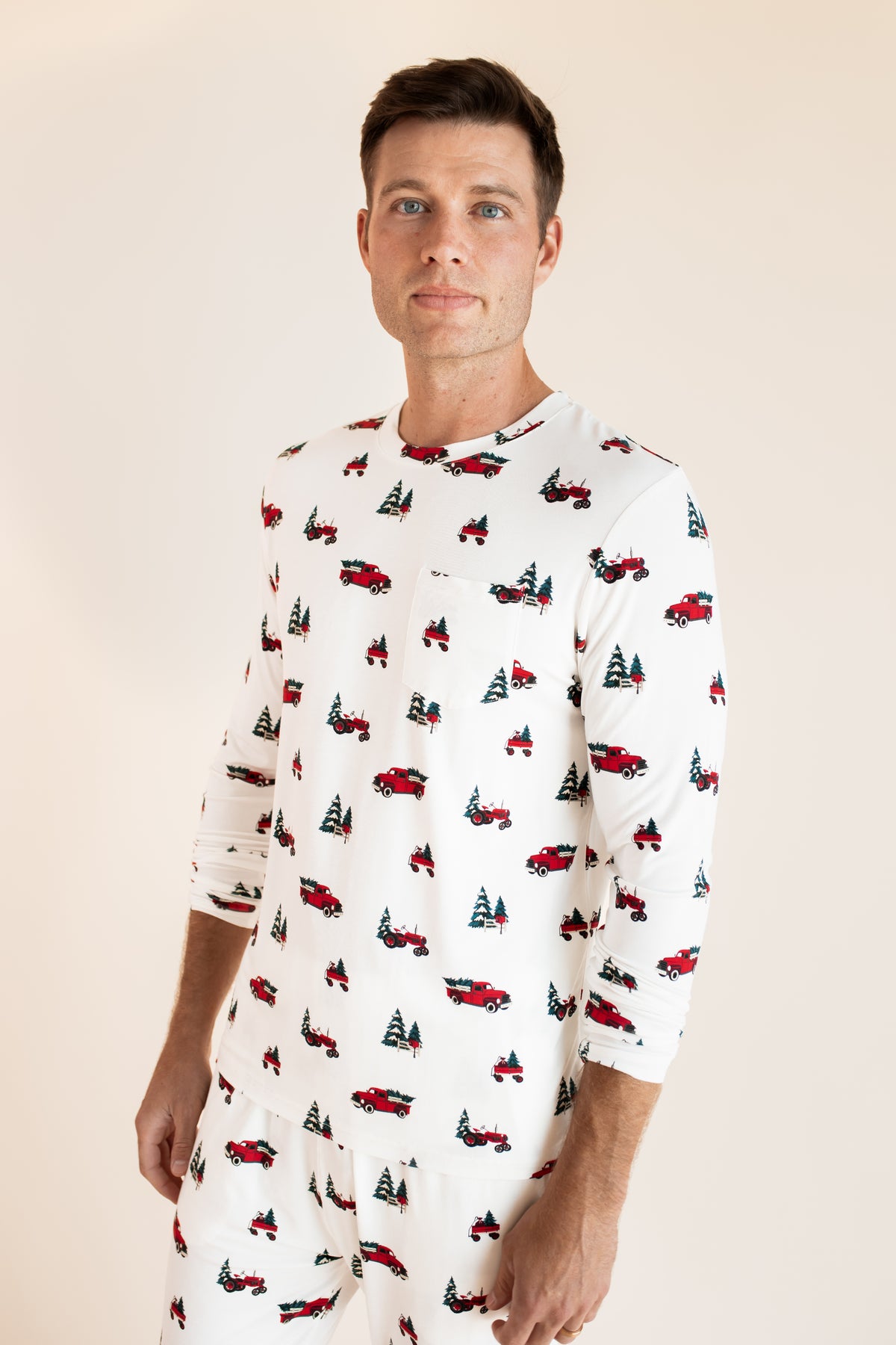 Men's Jogger Set in Holiday Tree Farm