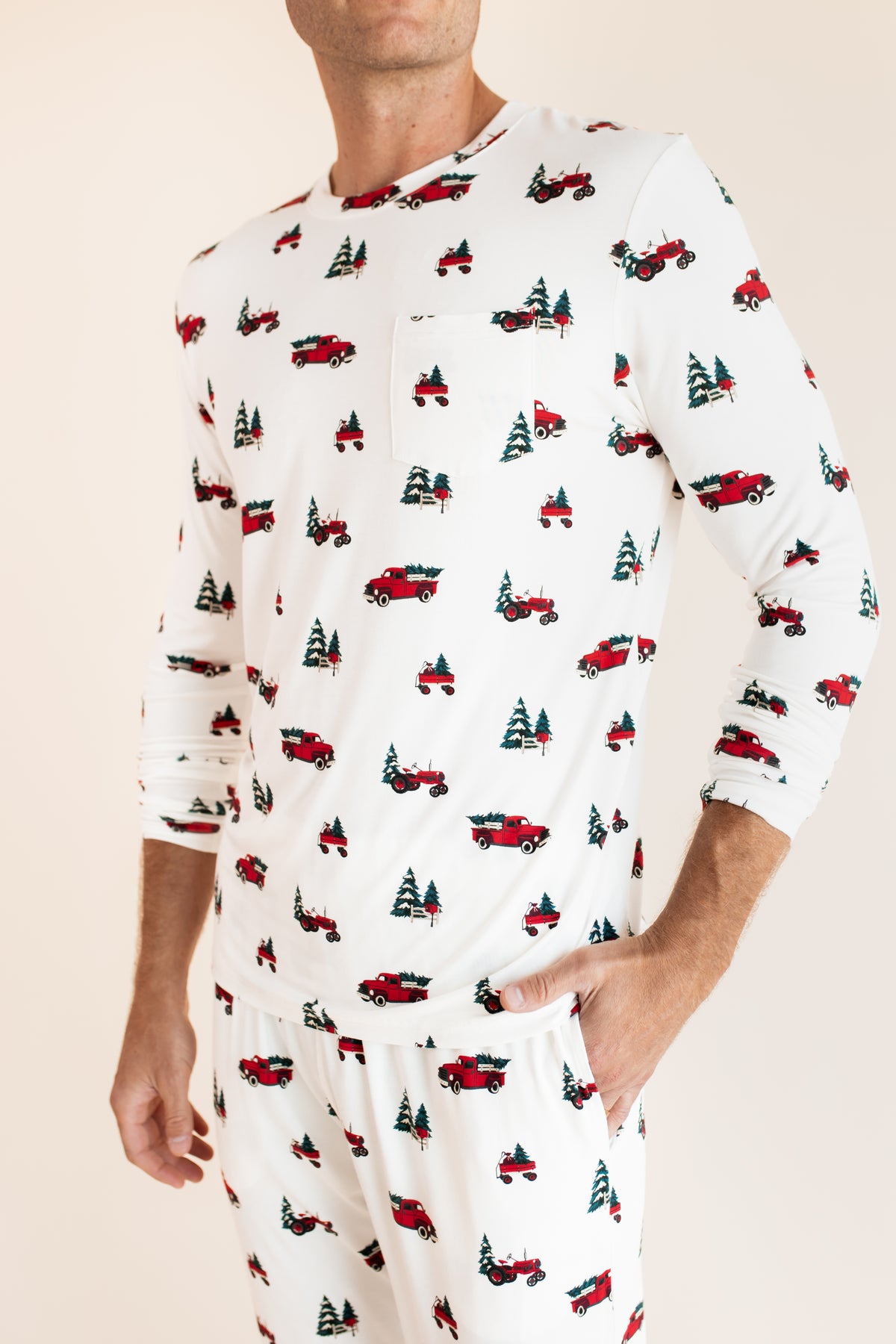 Men's Jogger Set in Holiday Tree Farm