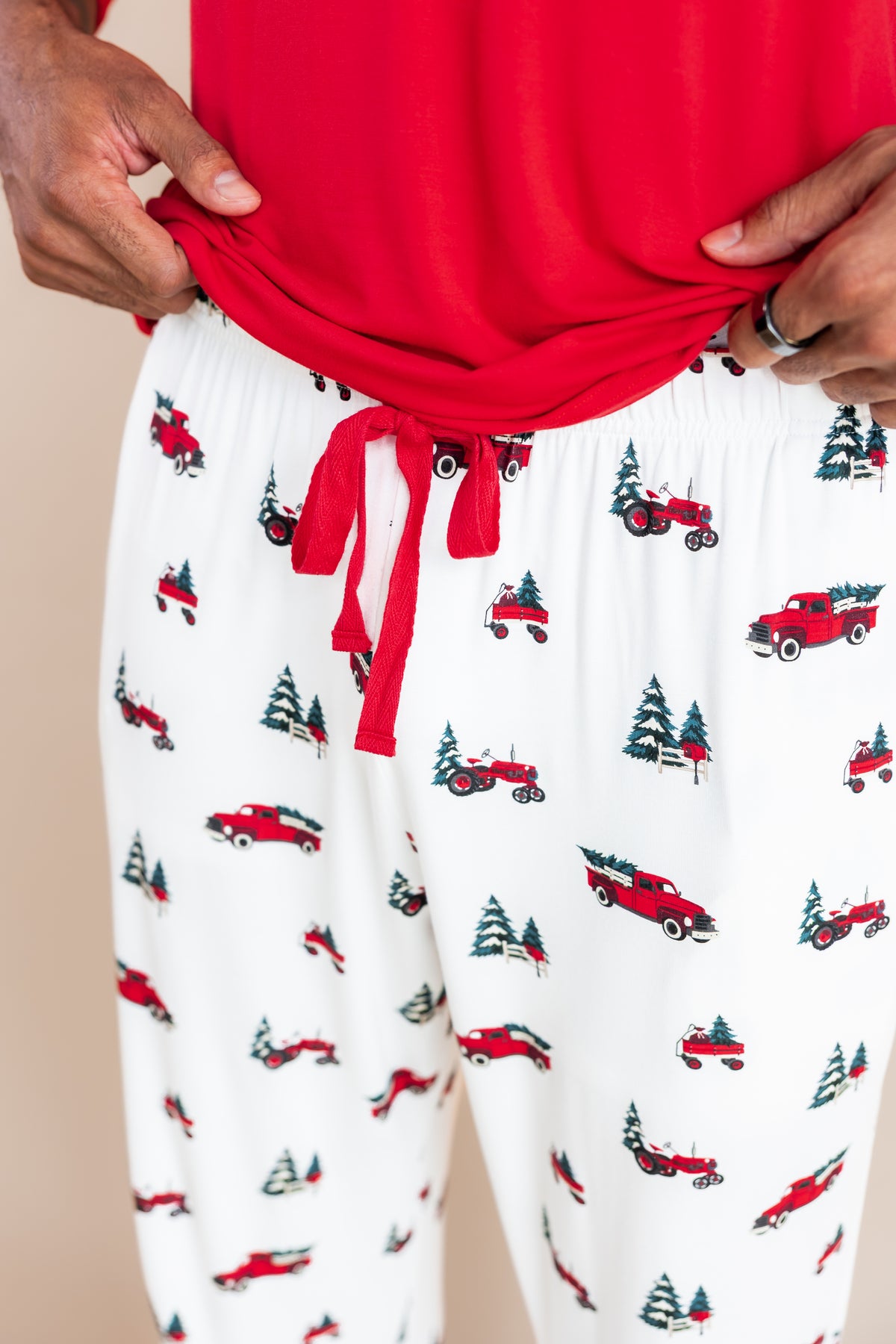 Men's Lounge Pants in Holiday Tree Farm