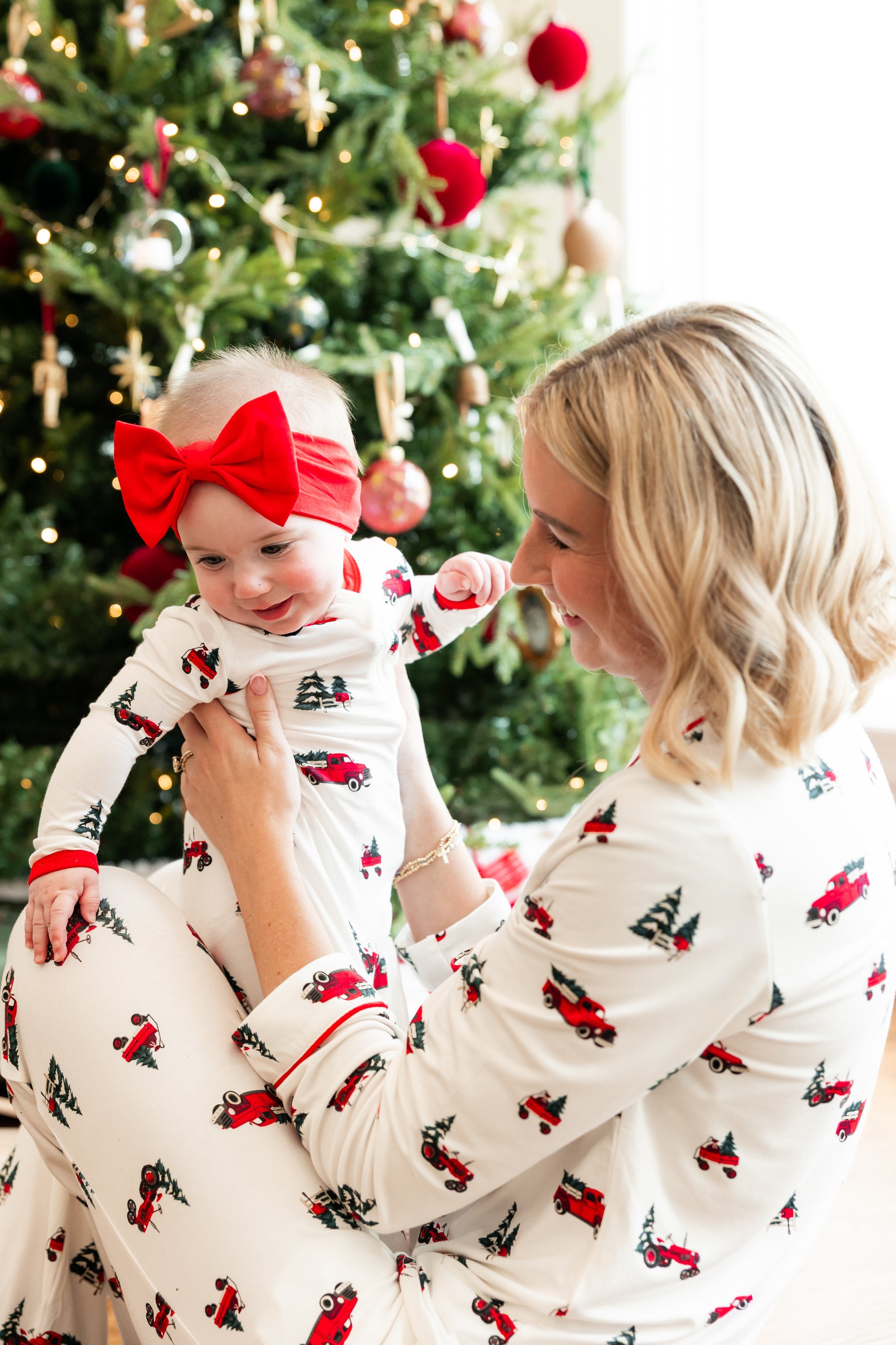 Zippered Footie in Holiday Tree Farm