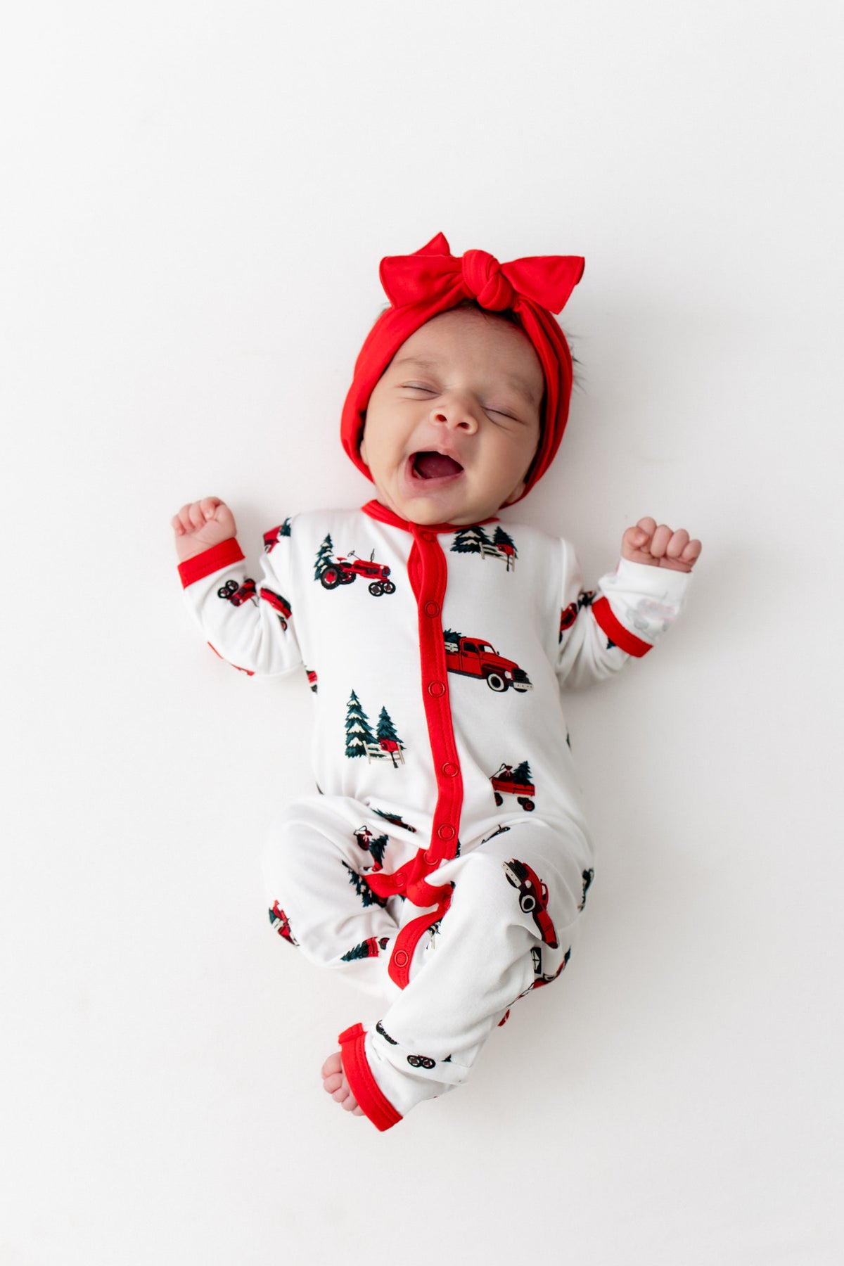 Romper in Holiday Tree Farm