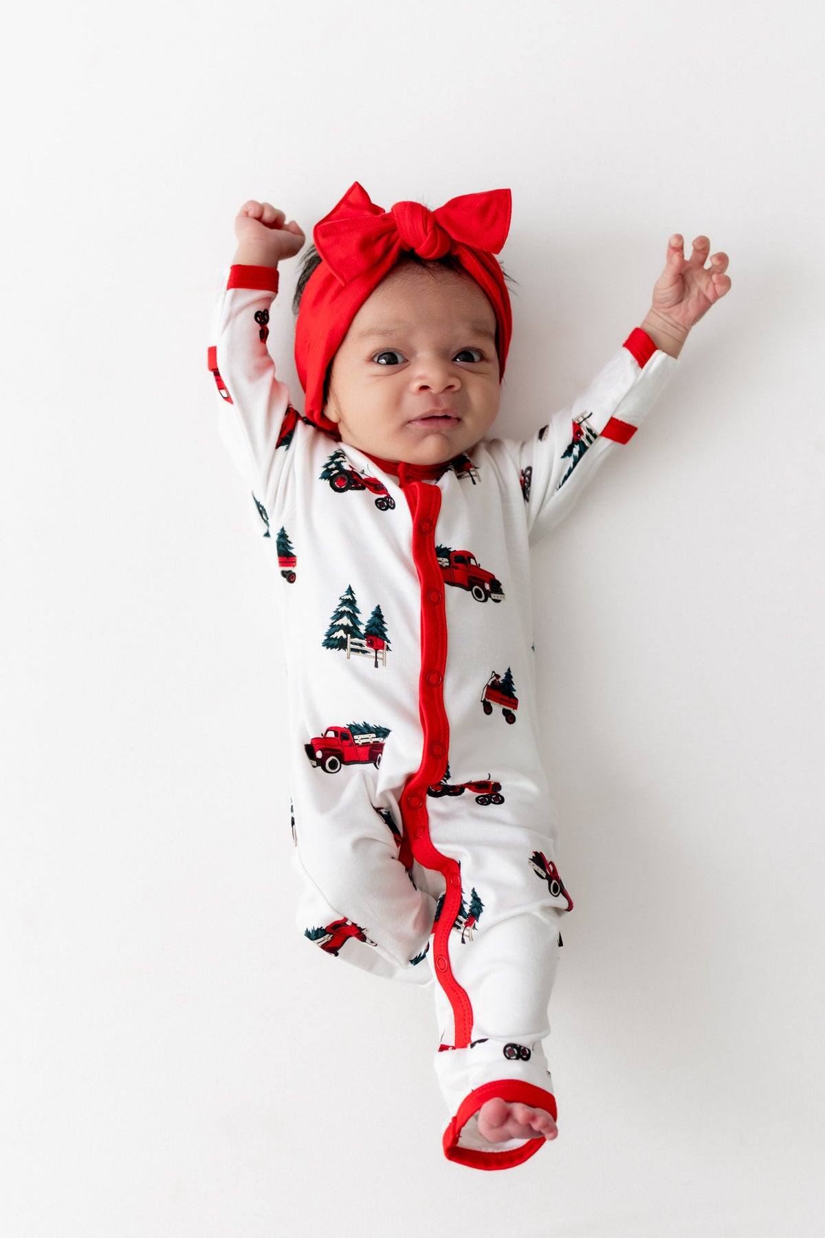 Romper in Holiday Tree Farm