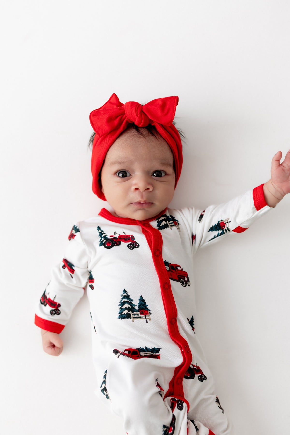 Romper in Holiday Tree Farm