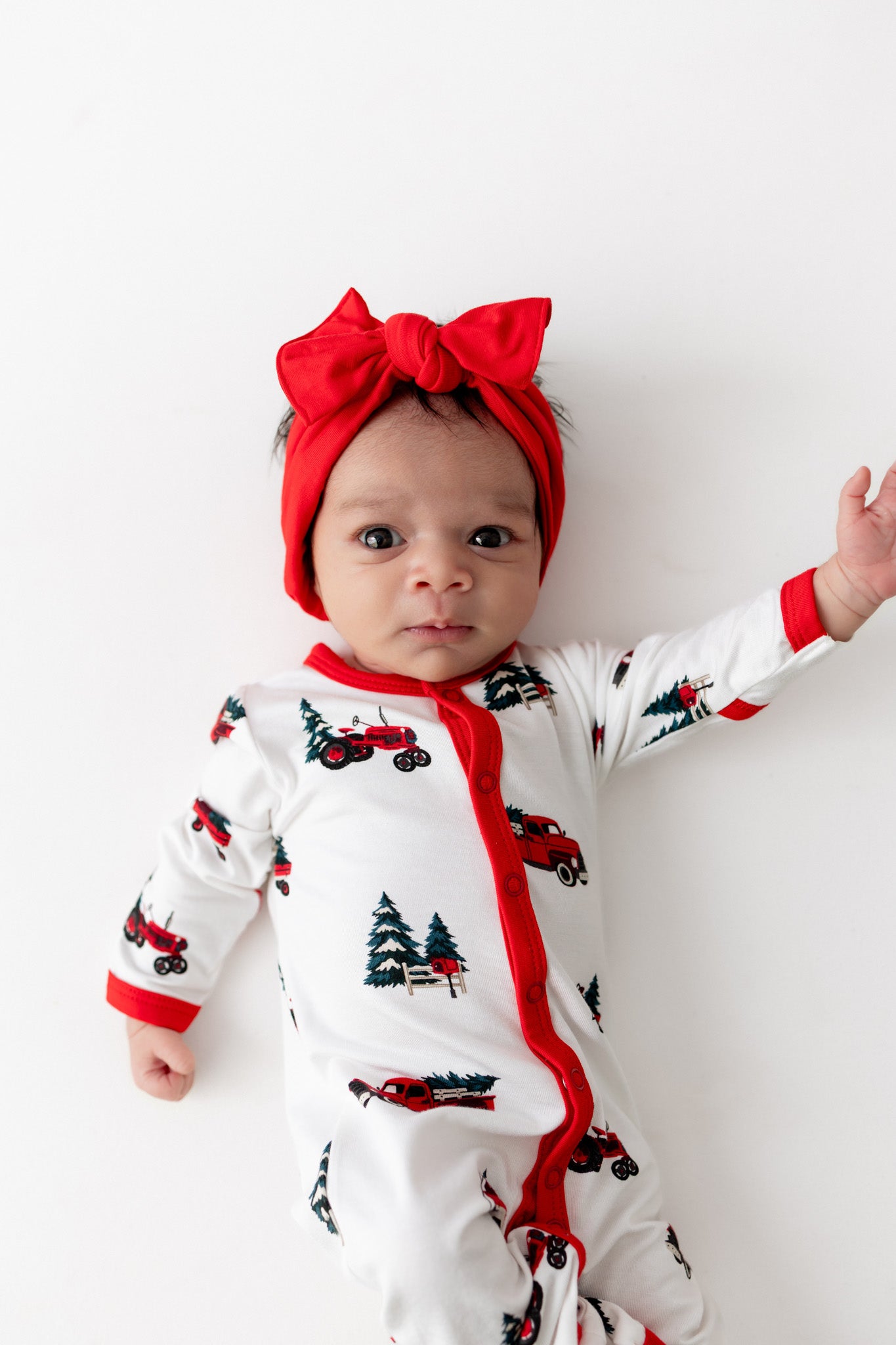 Romper in Holiday Tree Farm