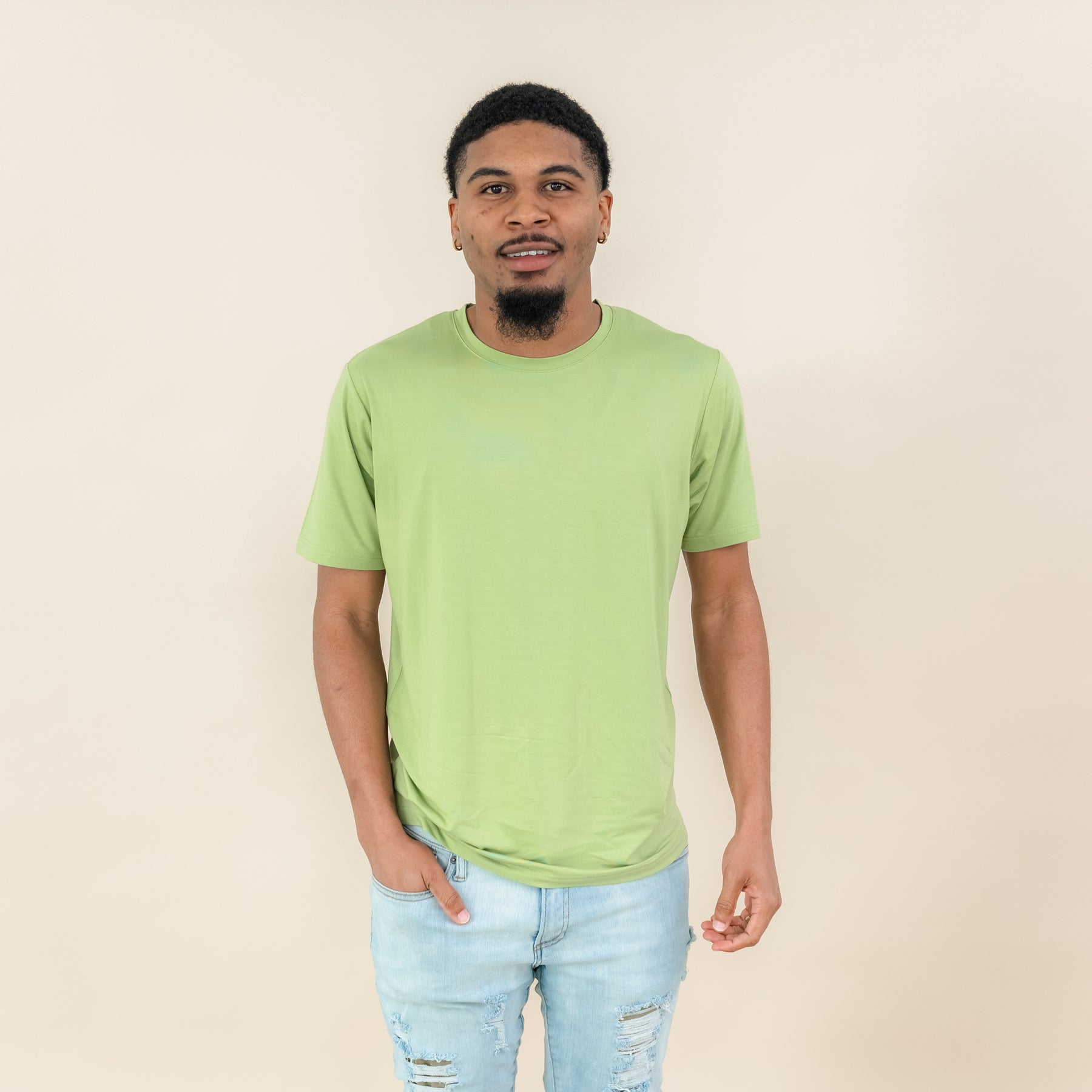 male modeling men's crew neck tee in honu