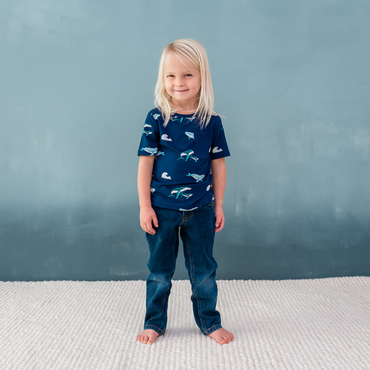 Toddler wearing Toddler Crew Neck Tee in Humpback