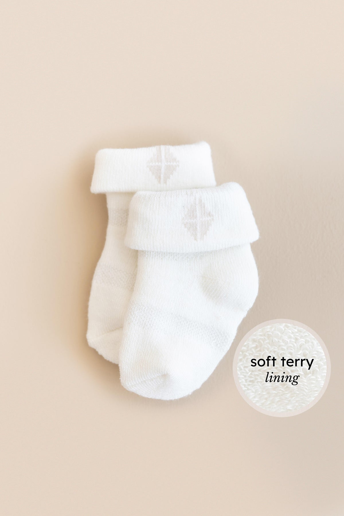 Infant socks with soft terry lining