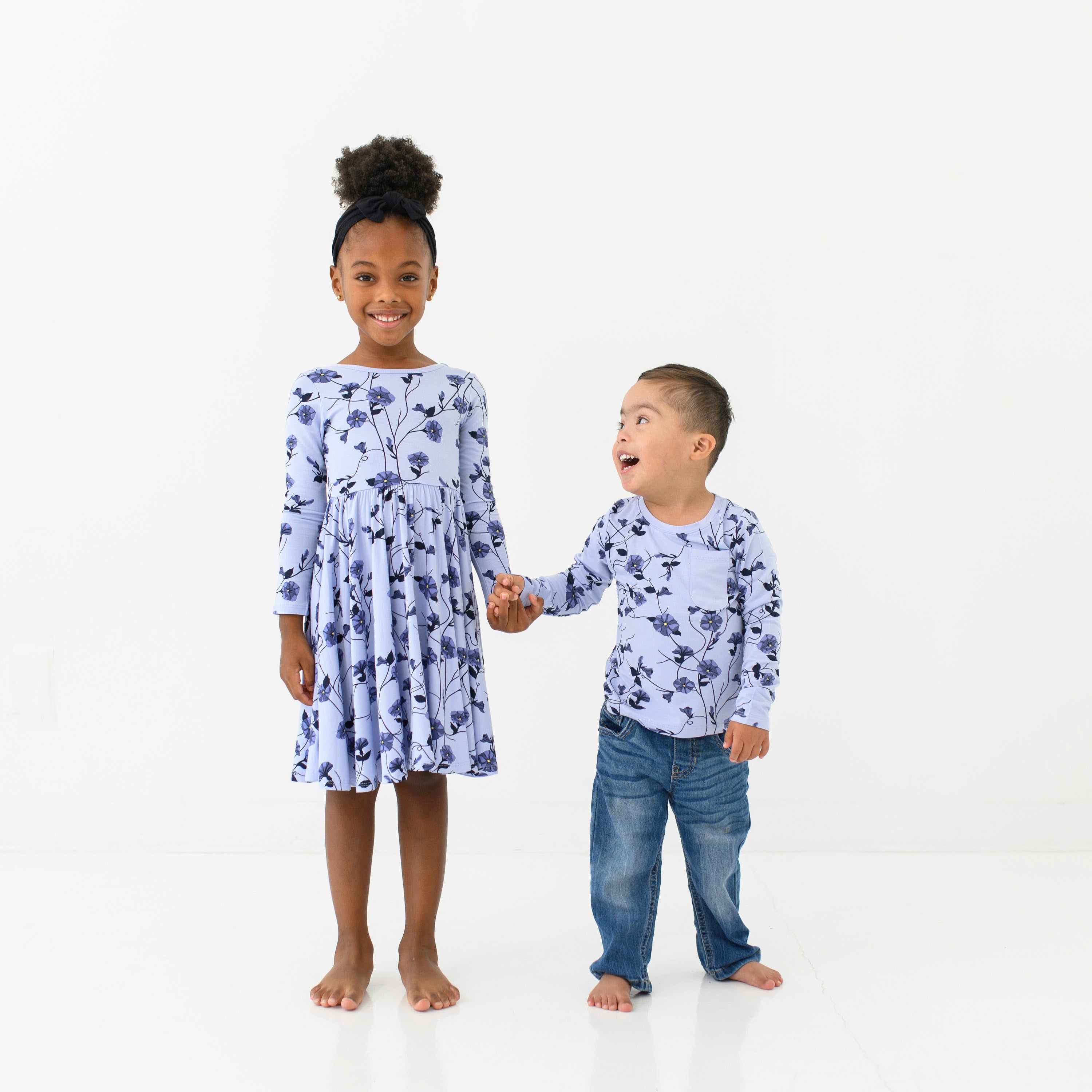 Long Sleeve Toddler Crew Neck Tee in Petunia