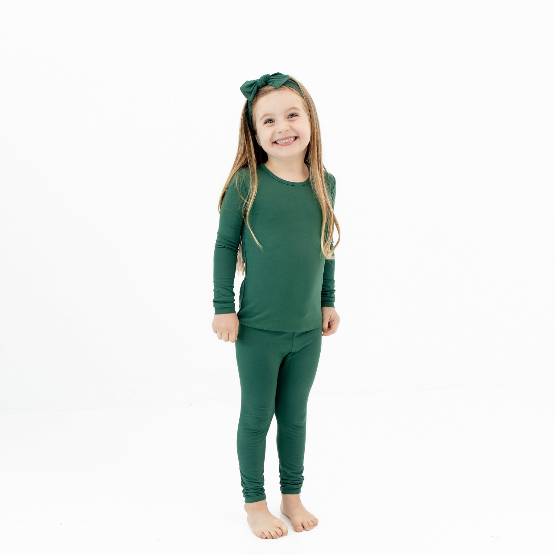 Long Sleeve Pajamas in Evergreen