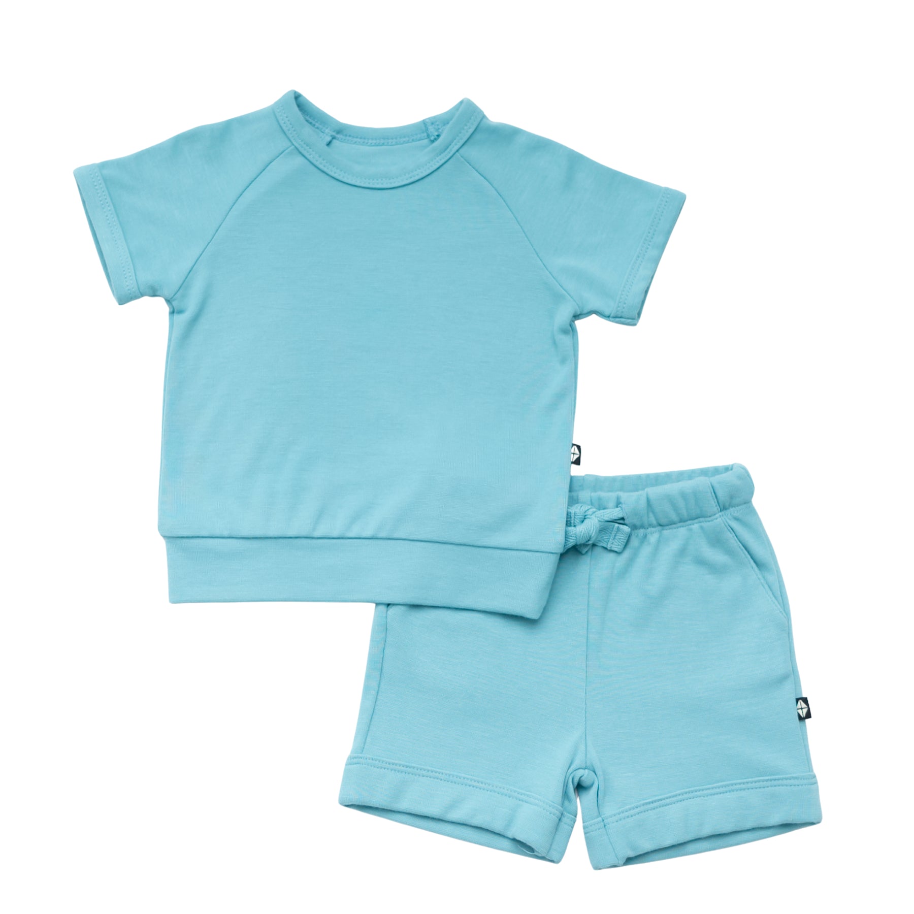 Bamboo Jersey Short Sleeve Jogger Set in Makai