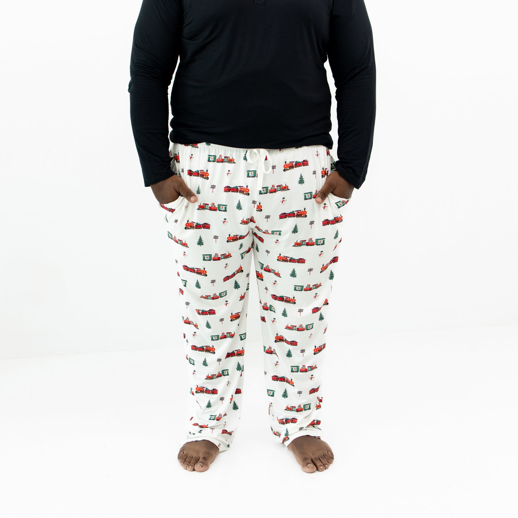 Men's Lounge Pants in Holiday Train