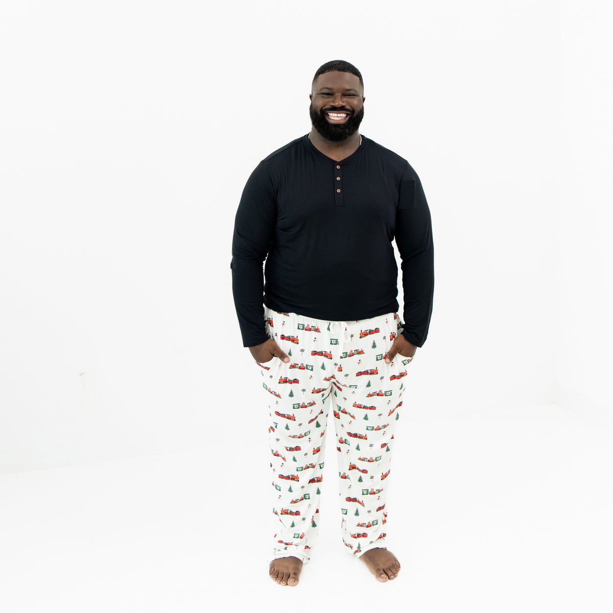 Men's Lounge Pants in Holiday Train