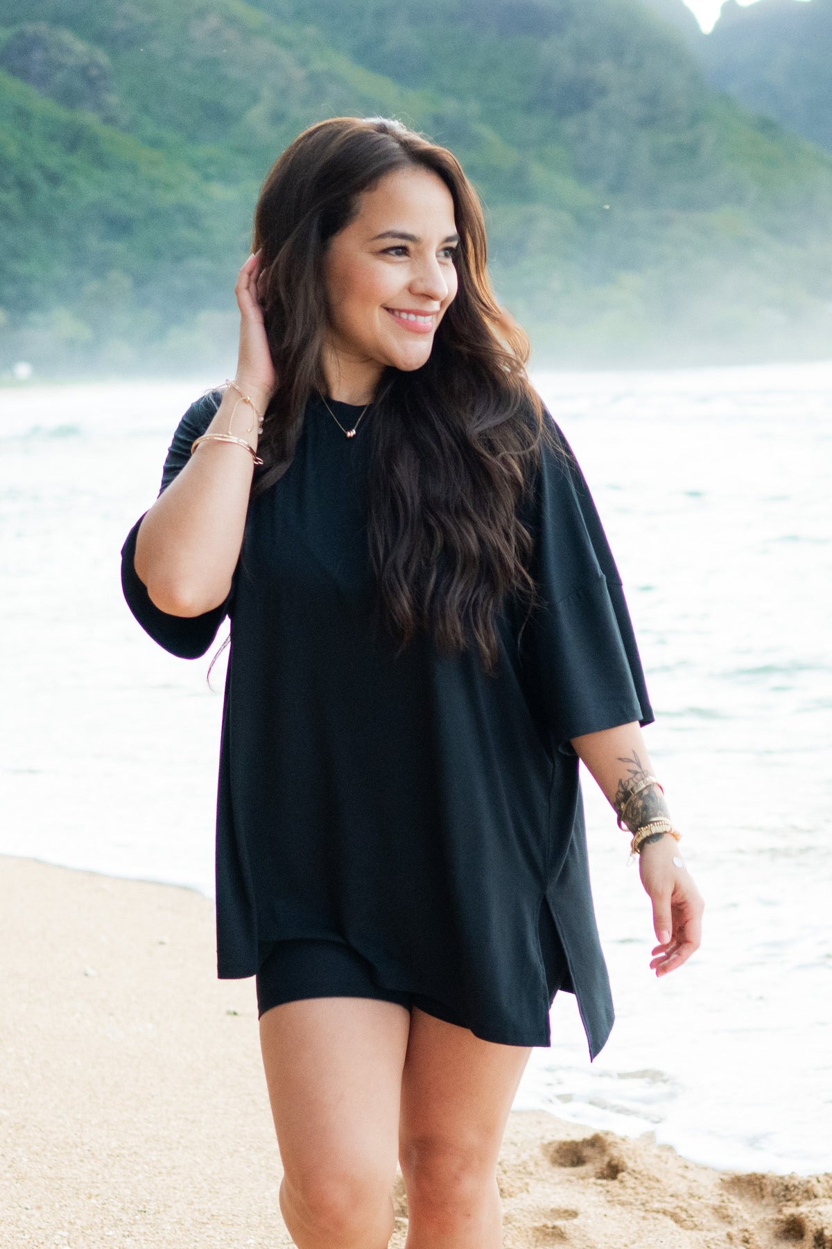 Womens Biker Short Set in Midnight S (4-6)