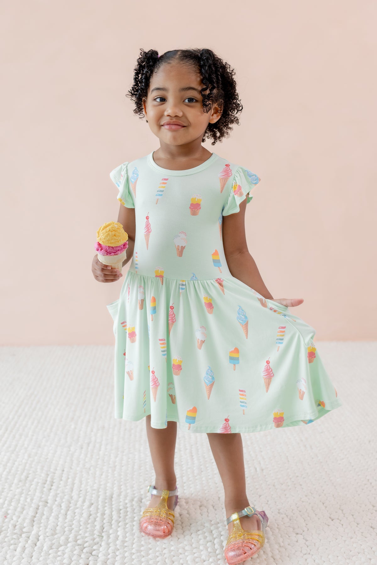 Bamboo Pocket Dress in Mint Ice Cream by Kyte Baby