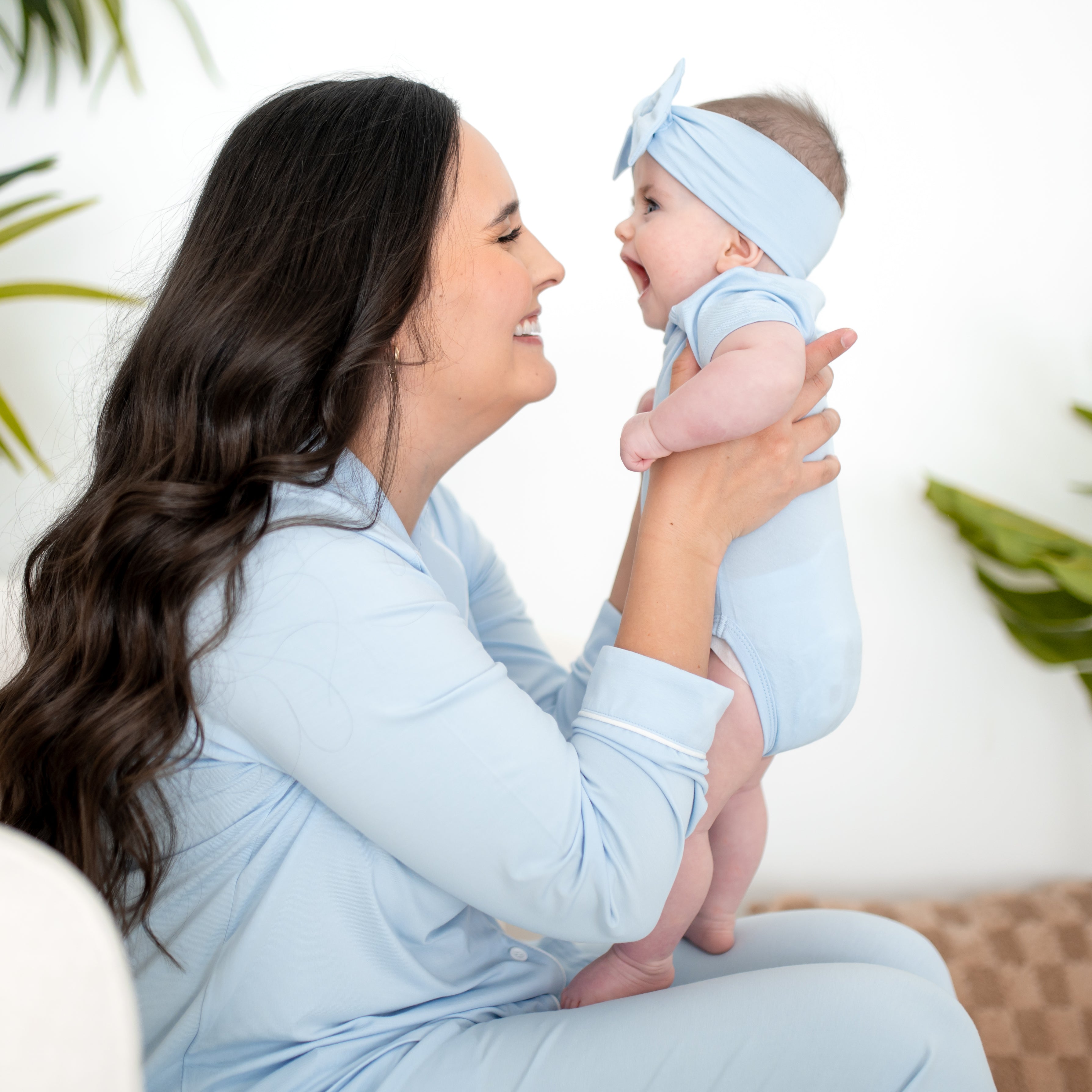 Mother and daughter matching in Breeze blue