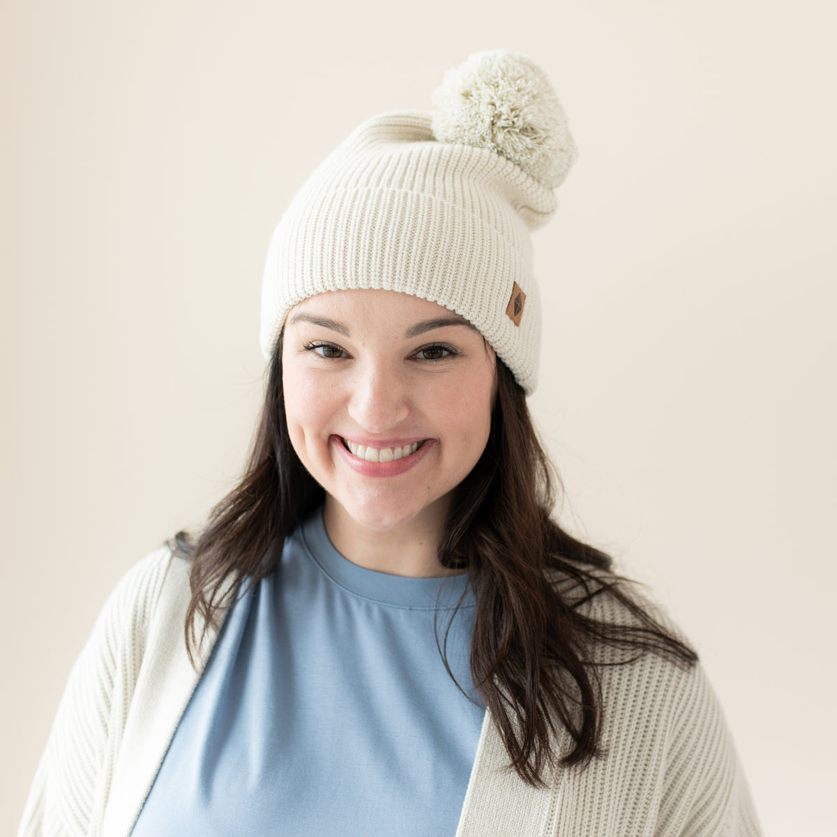 Slouchy Chunky Knit Beanie with Pom Pom - Cozy Winter Hat for Unisex Pudus Women main image 3