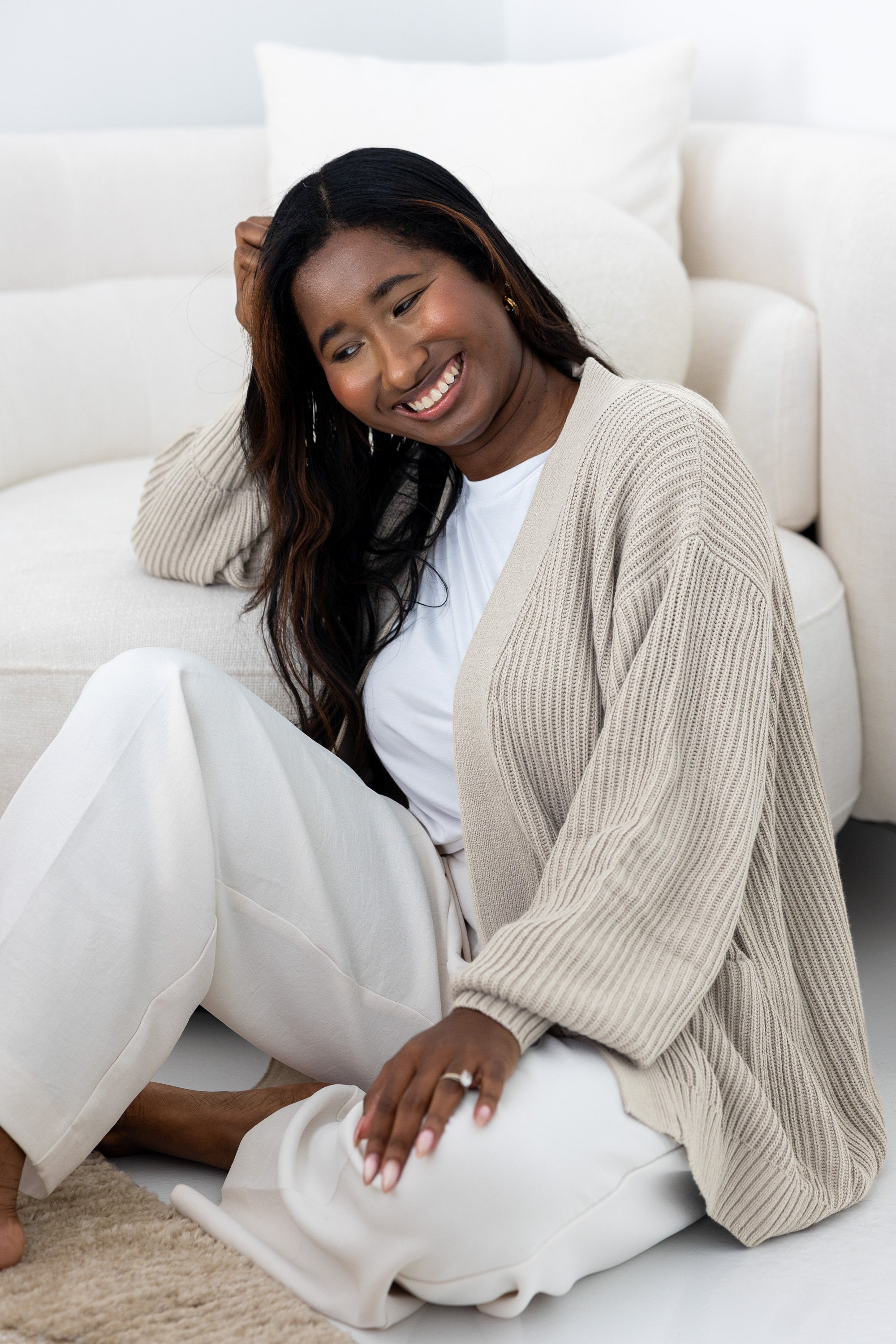 専用OAT Women’s Knit Sweater L/XLと2-3y Chunky Knit Women's Oversized Cardigan in Oat | Kyte Baby