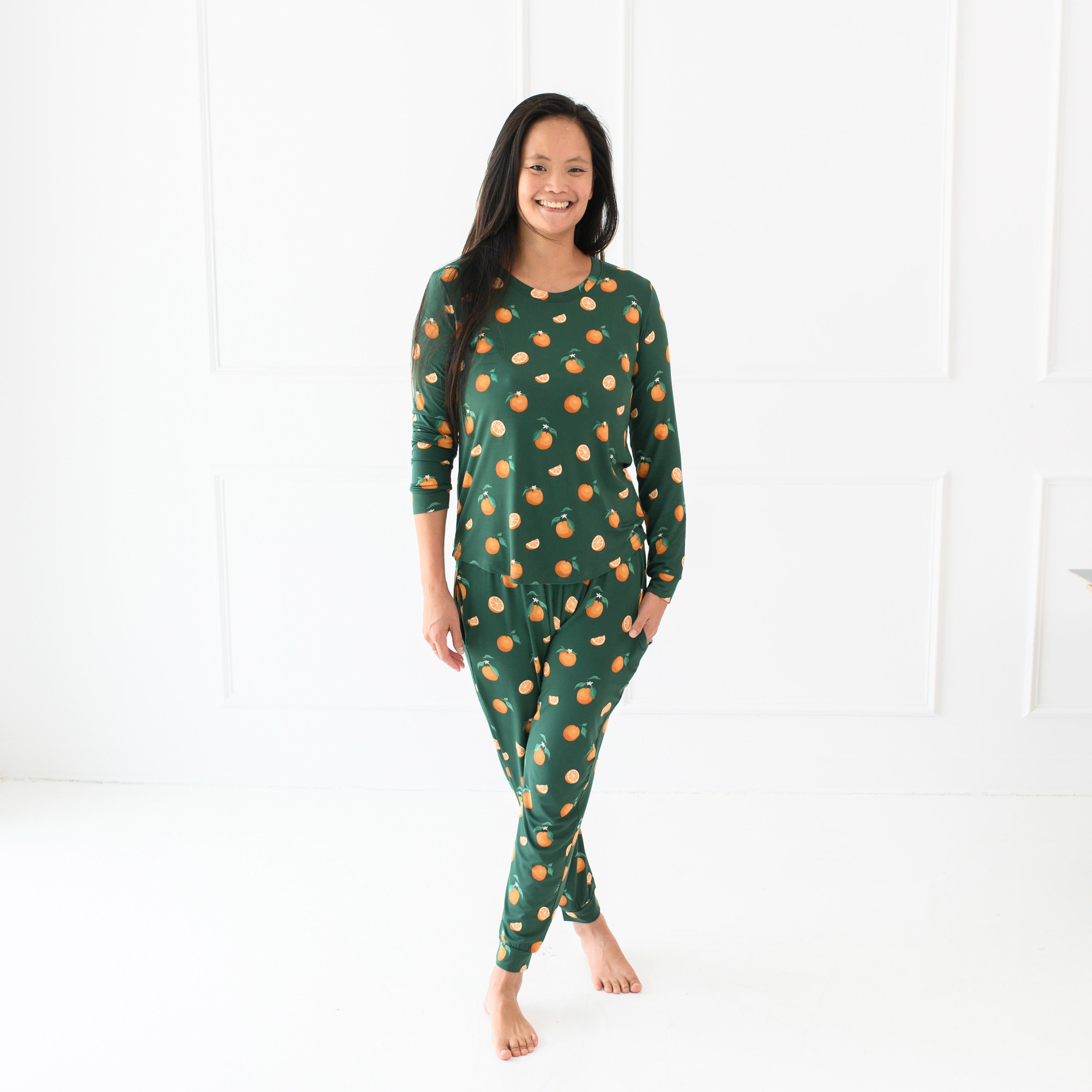 Women's Jogger Pajama Set in Orange