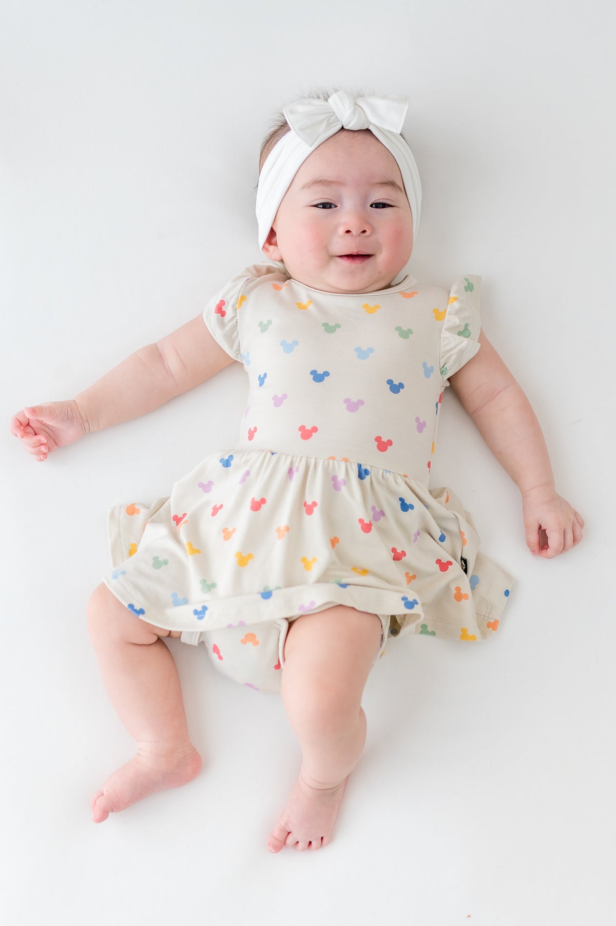 open lace back dress Twirl Bodysuit Dress in Pastel Mickey Mouse