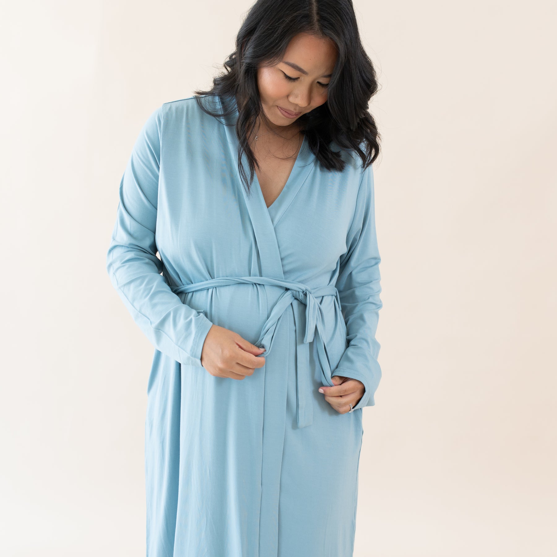 Women’s Lounge Robe in Dusty Blue