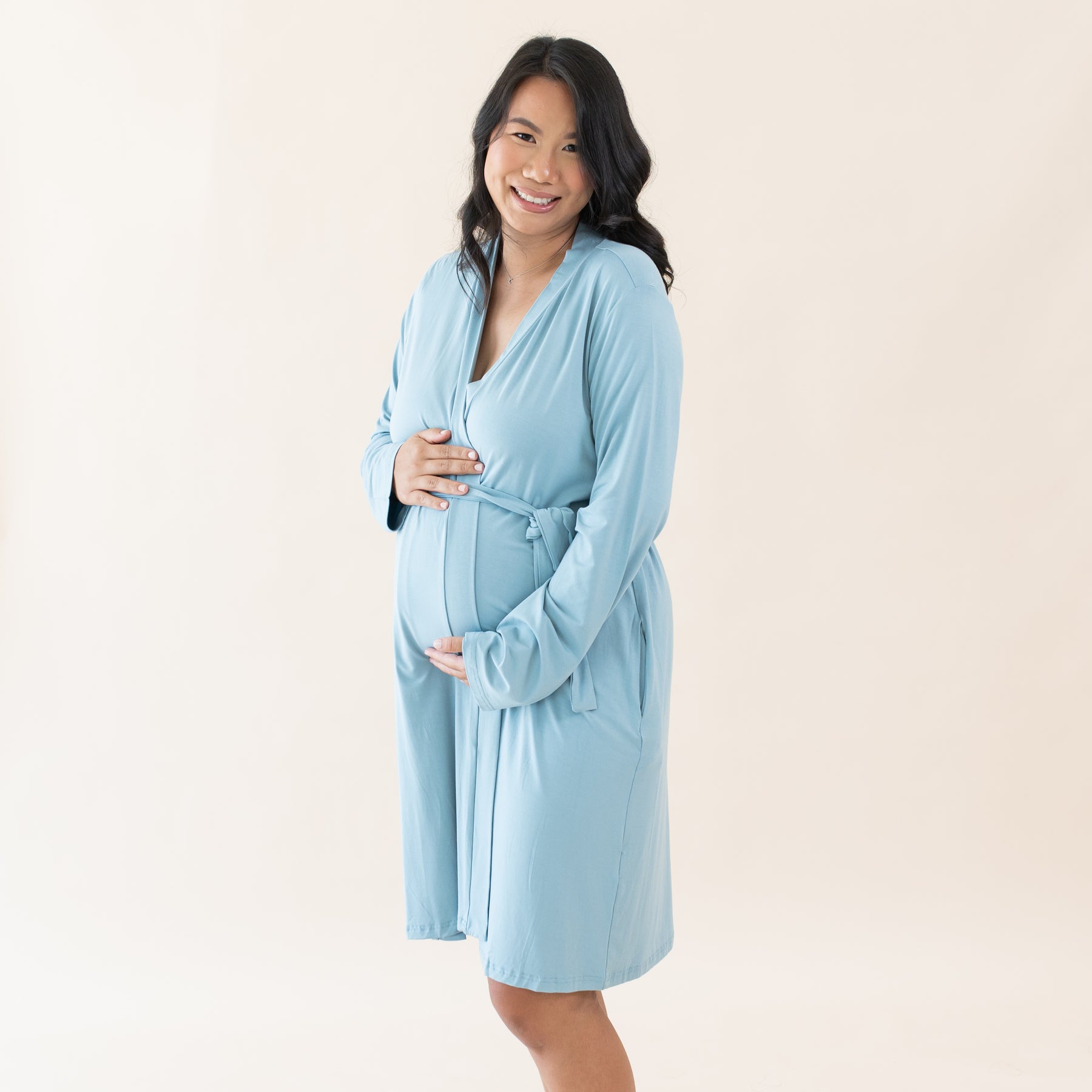 Women’s Lounge Robe in Dusty Blue