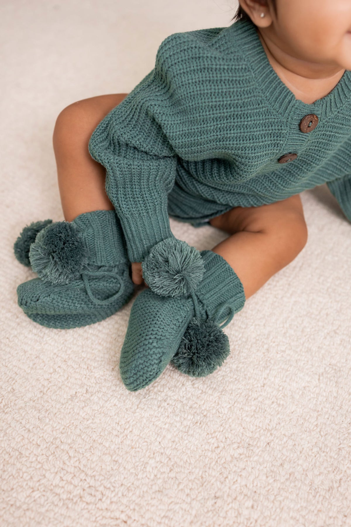 Knit Booties in Pine
