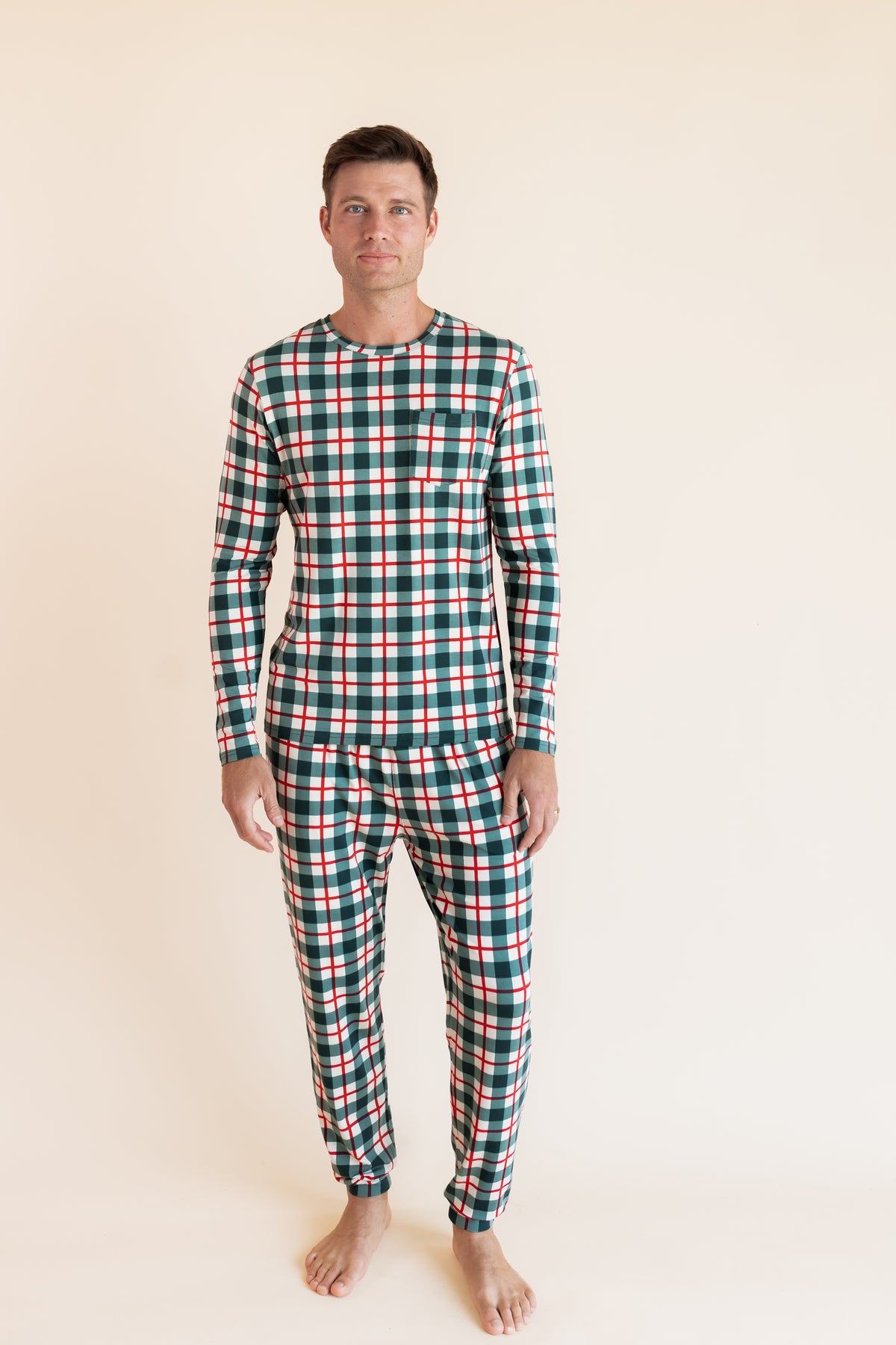 Men's Jogger Set in Holiday Plaid