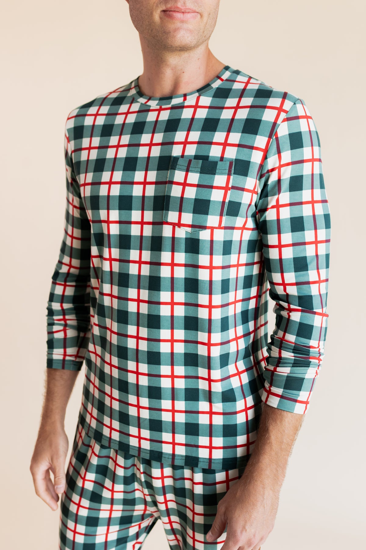 Men's Jogger Set in Holiday Plaid