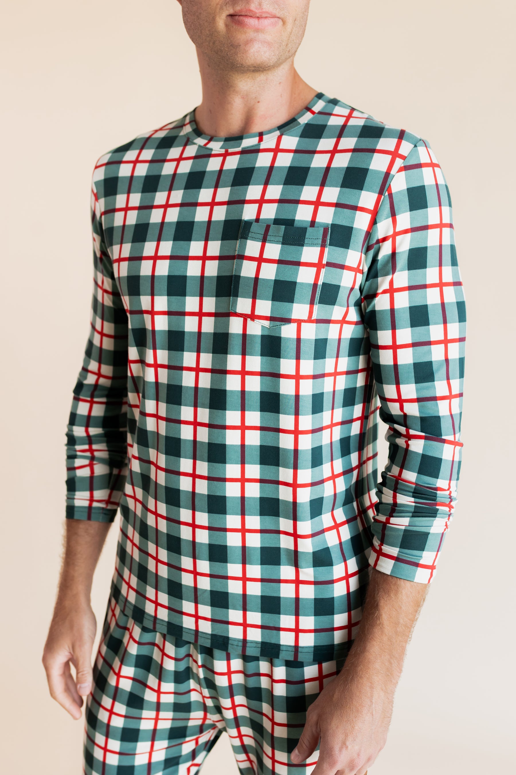Men's Jogger Set in Holiday Plaid