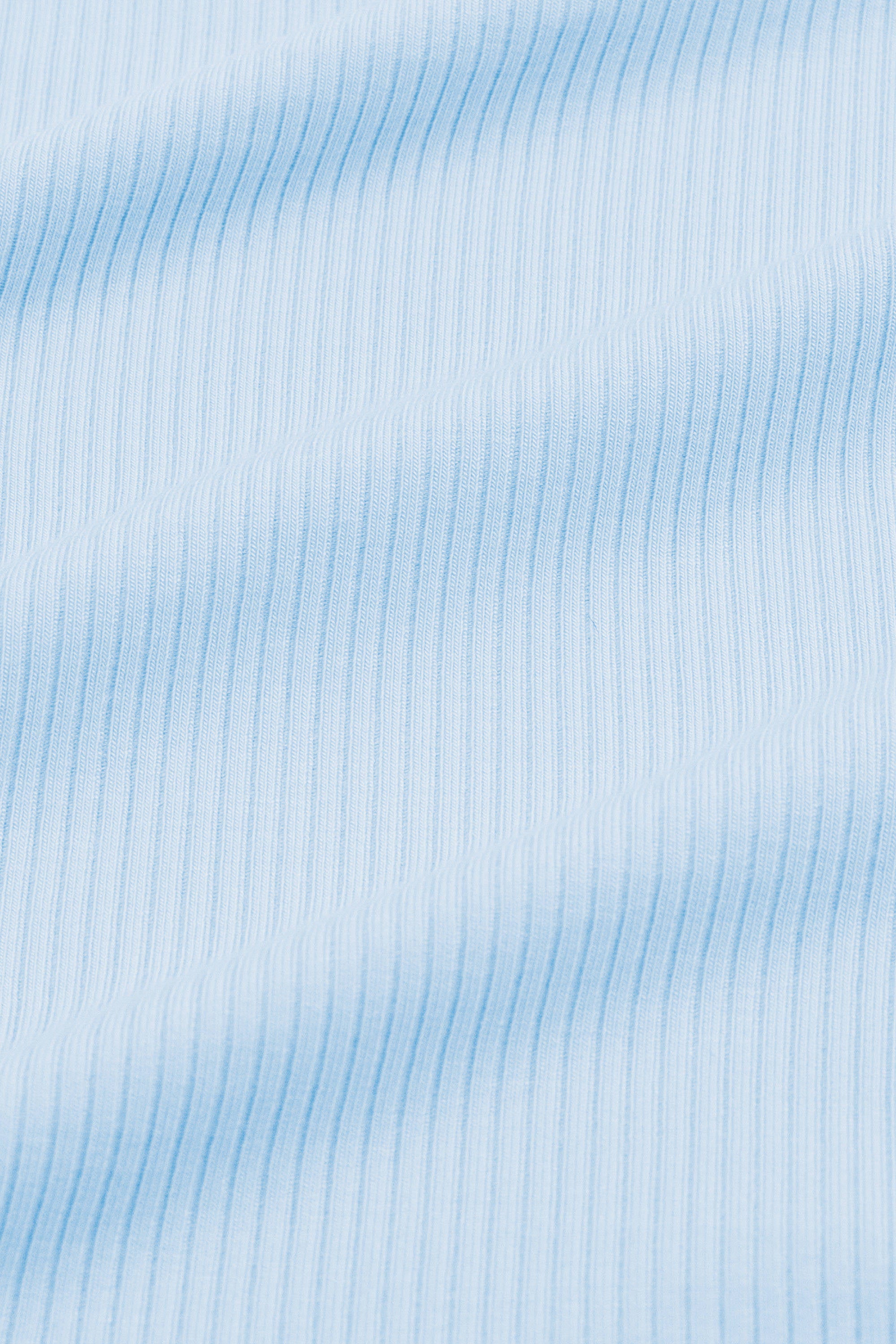 Close up of the ribbed fabric: A sky blue