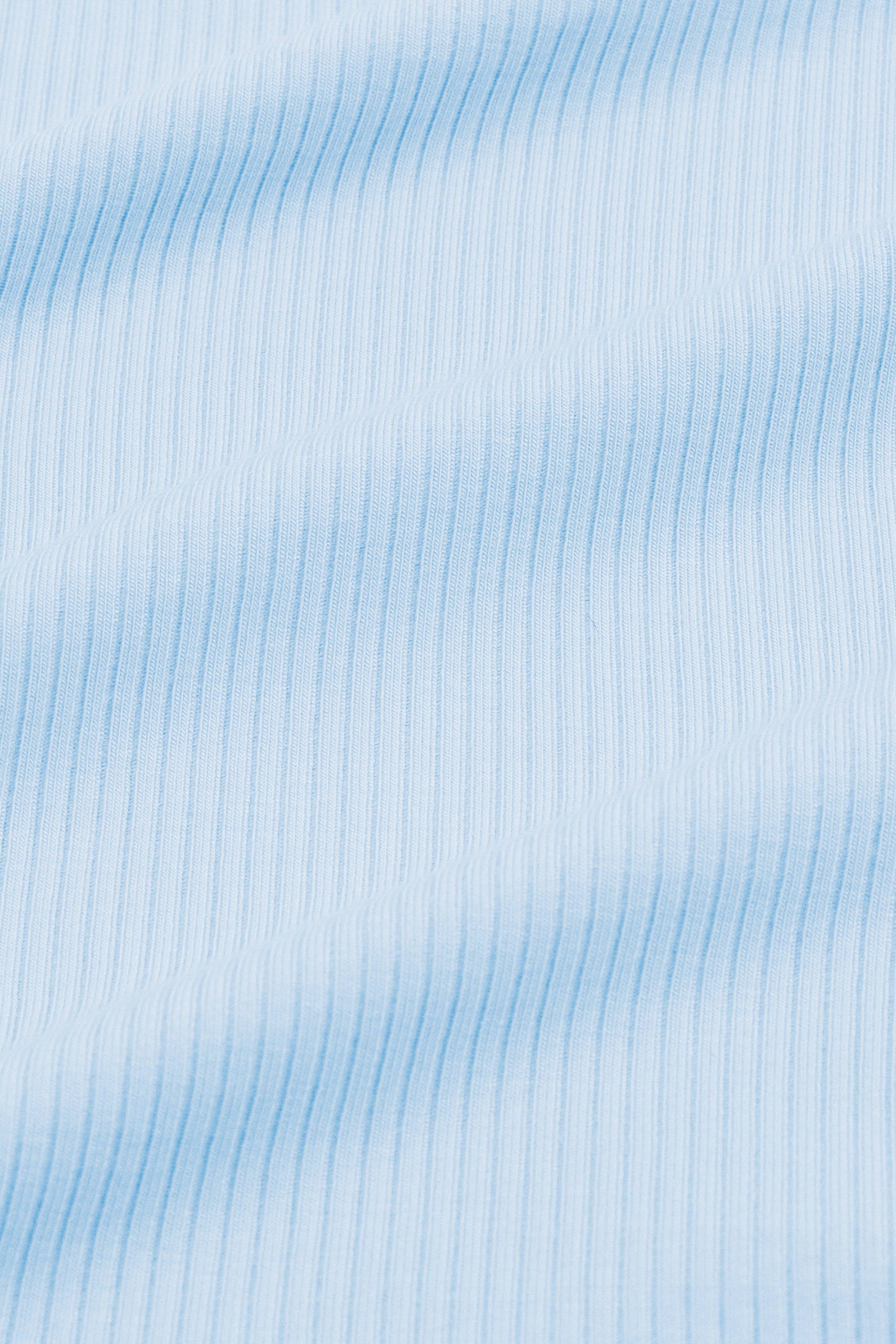 Close up of the ribbed fabric: A sky blue
