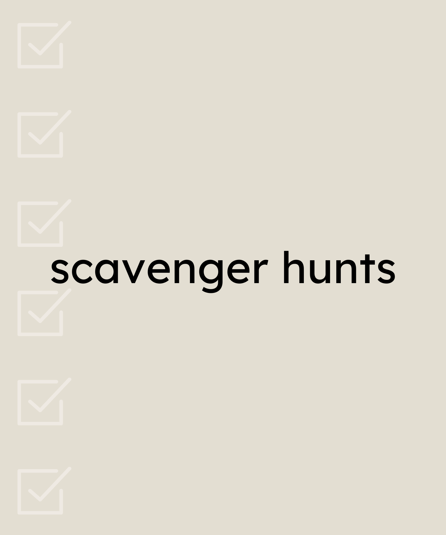 Checklist graphics. Scavenger hunts