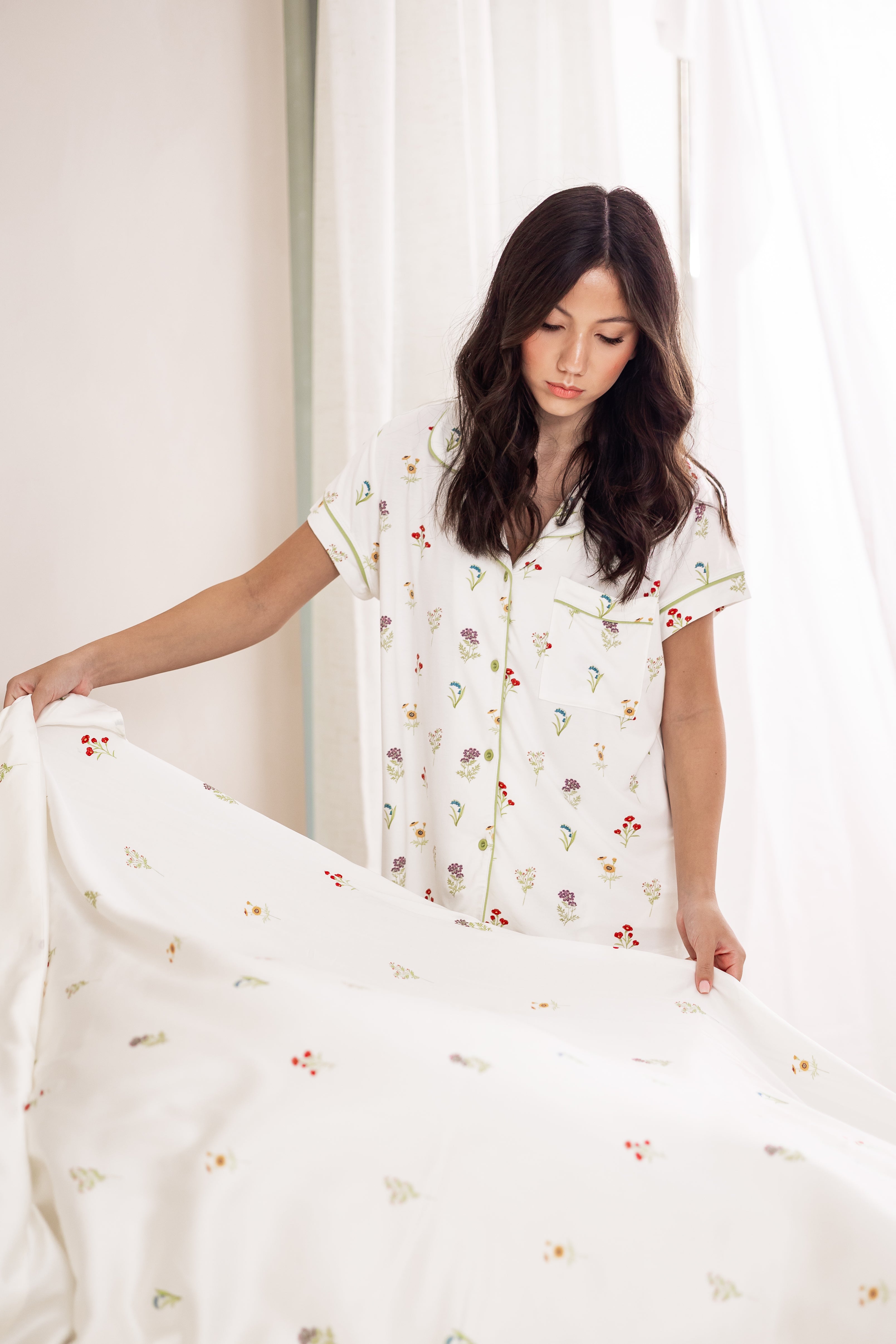 Bamboo Sateen Sheet Set in Wildflower
