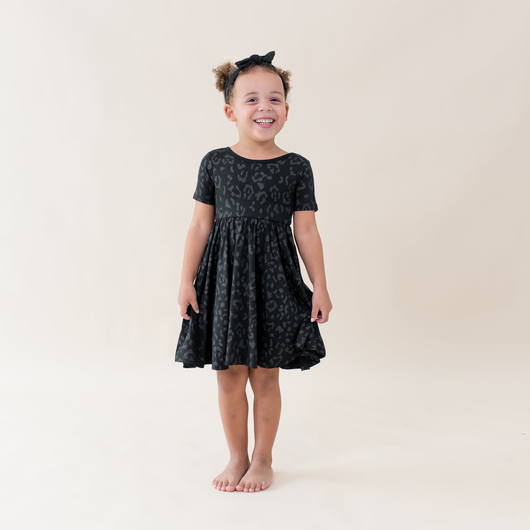 Twirl Dress in Midnight Leopard