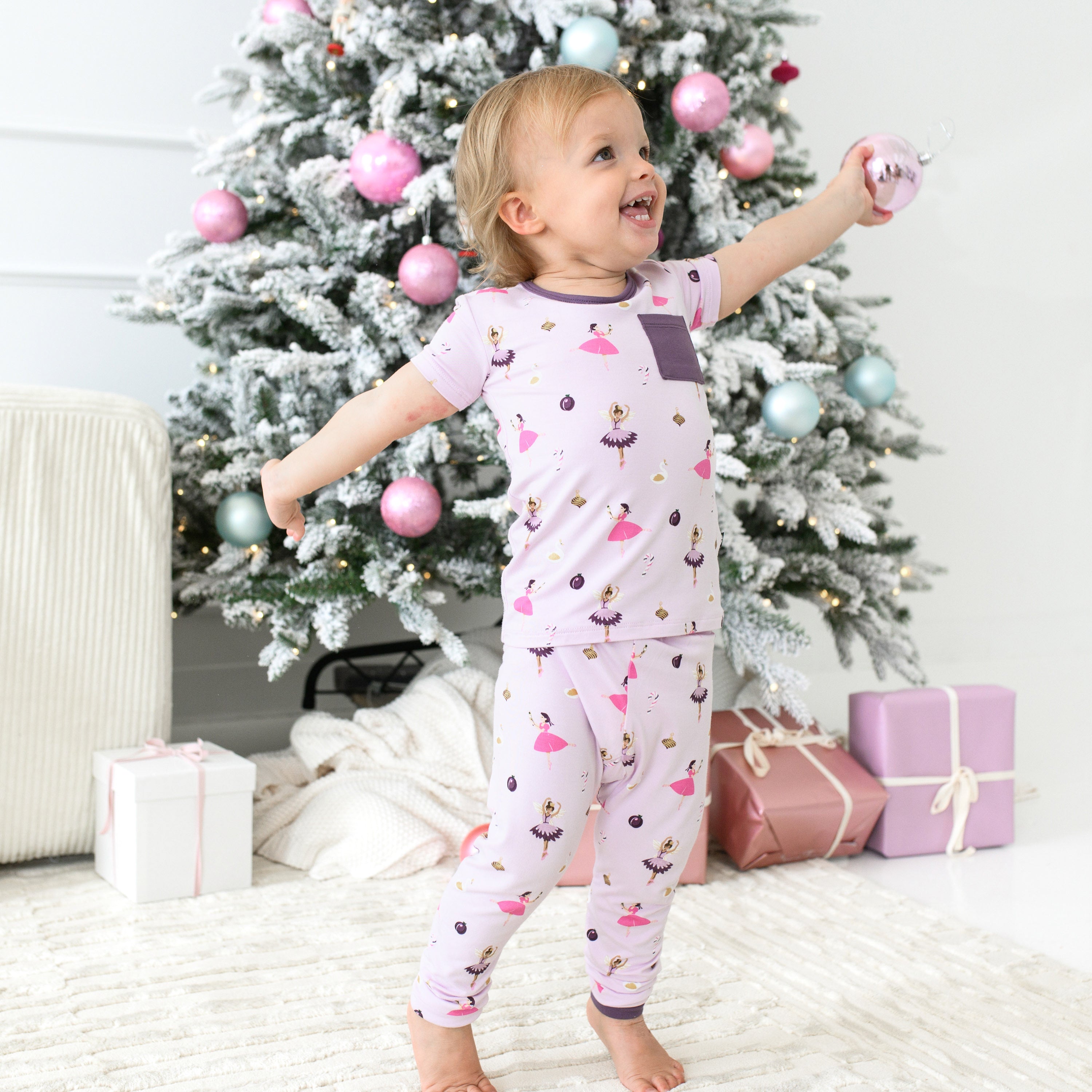 Short Sleeve with Pants Pajamas in Sugar Plum