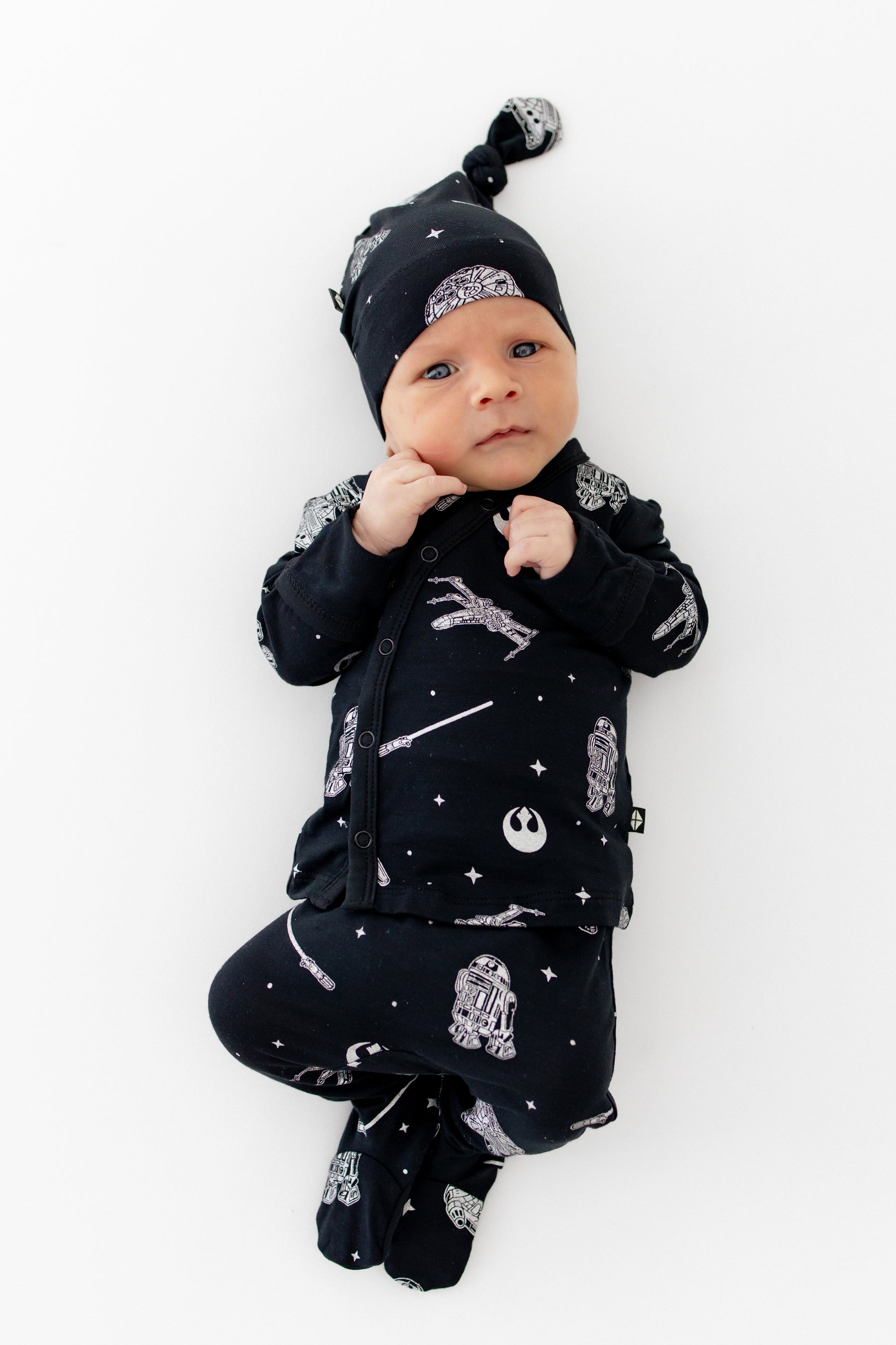 Newborn wearing the Take Me Home Set with Cap in STAR WARS™