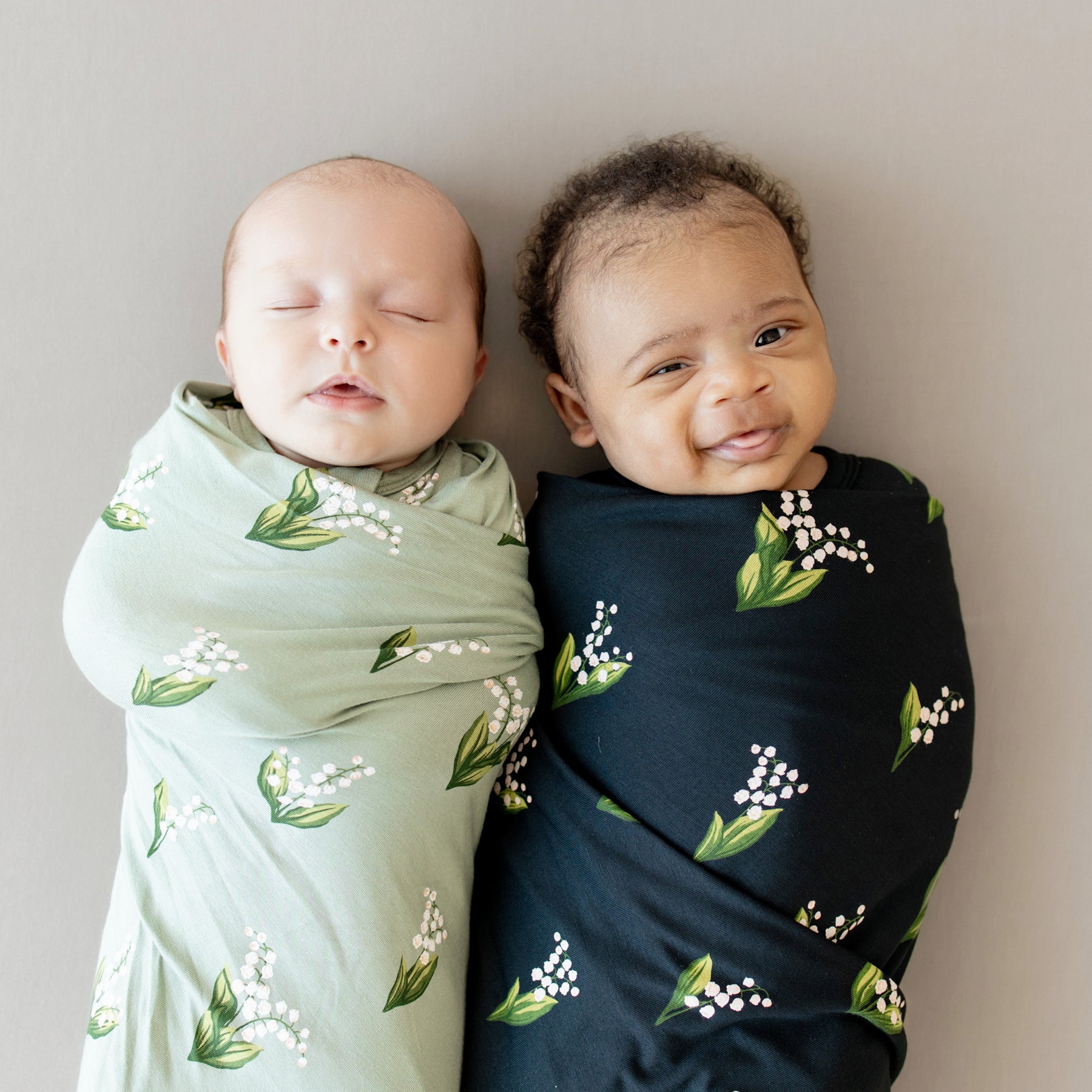 Swaddle Blanket in Midnight Lily