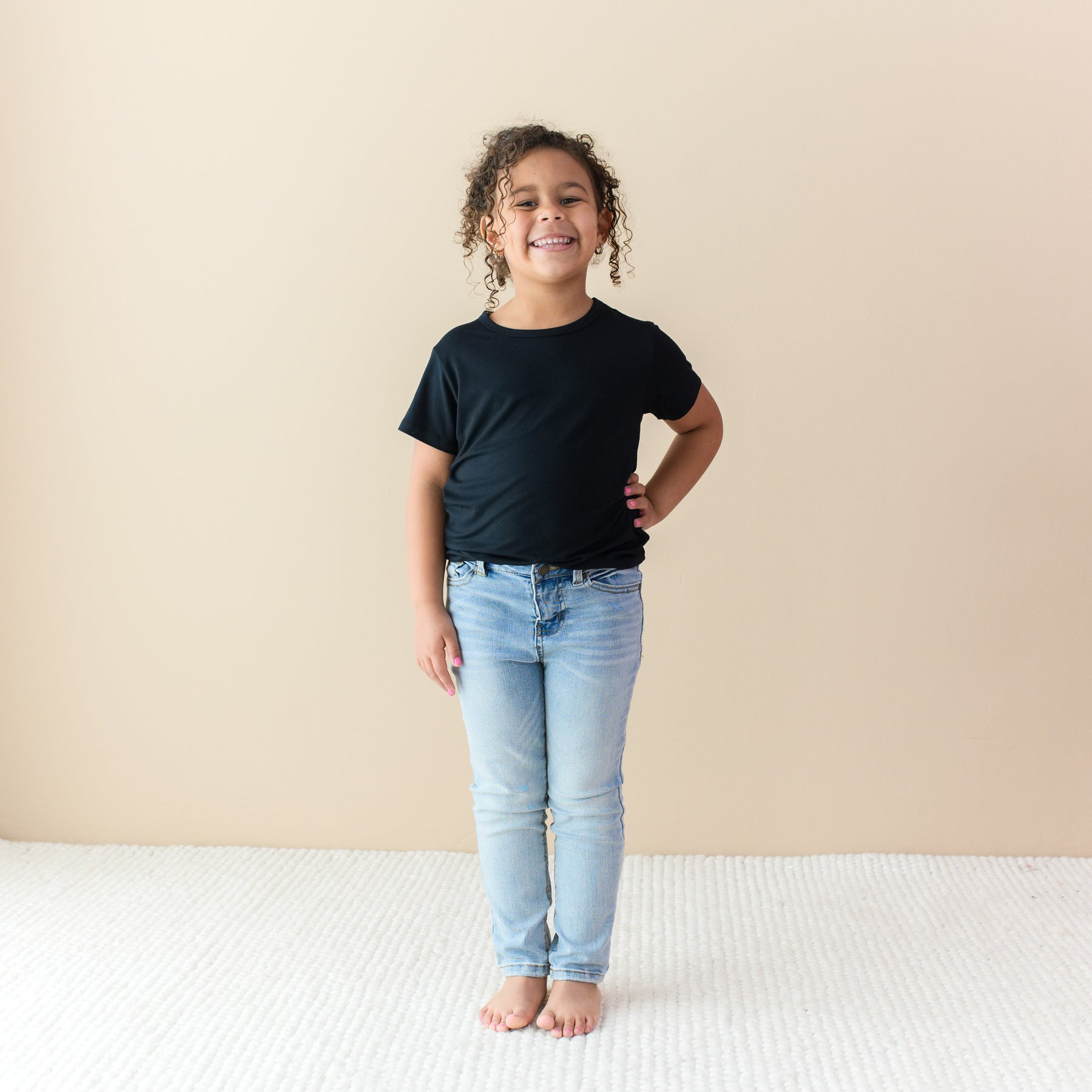 Toddler wearing Toddler Basic Tee in Midnight